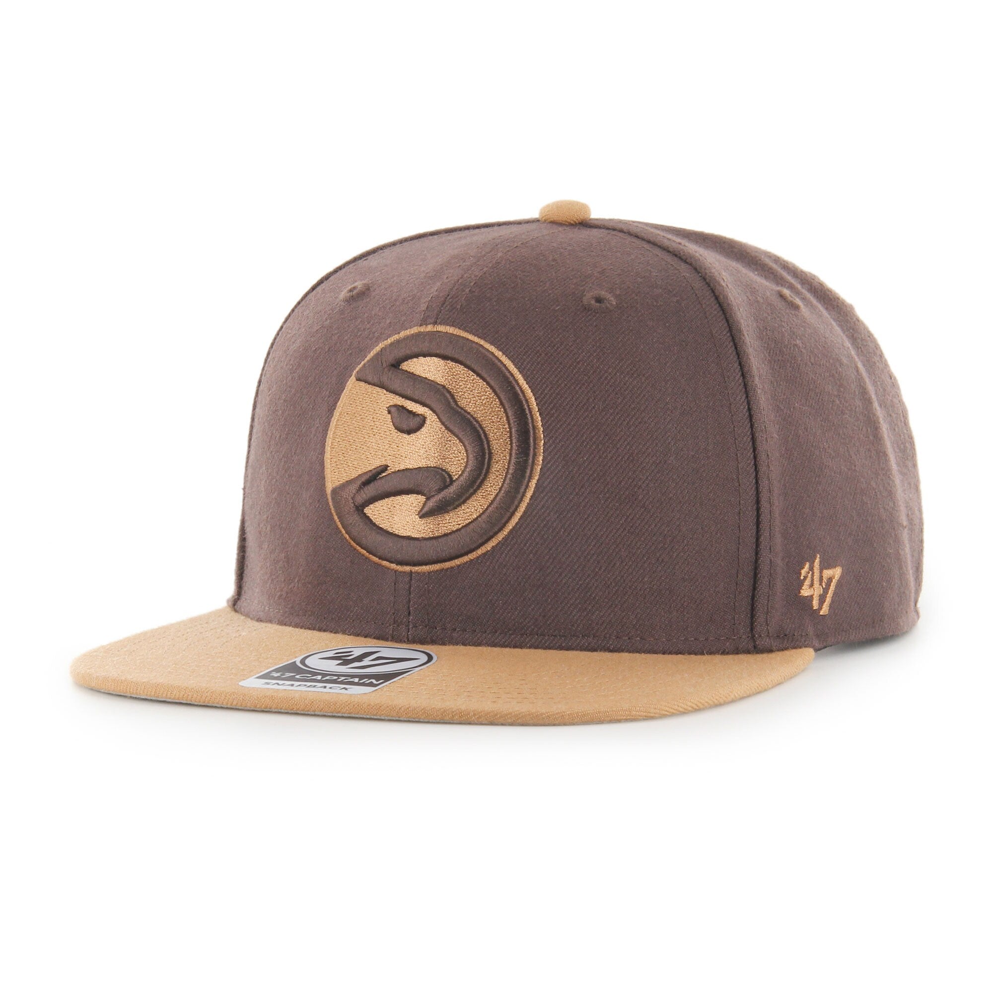 Atlanta Hawks, NBA Jerseys '47 No Shot Two-Tone Captain Snapback Hat - Brown
