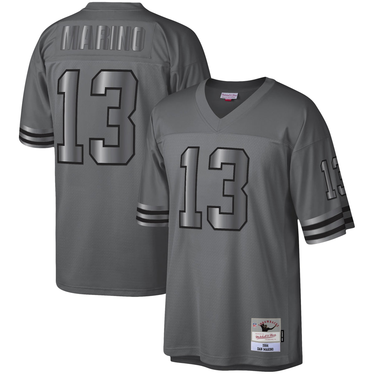 Dan Marino Miami Dolphins Mitchell   Ness 1984 Retired Player Metal Legacy Jersey   Charcoal