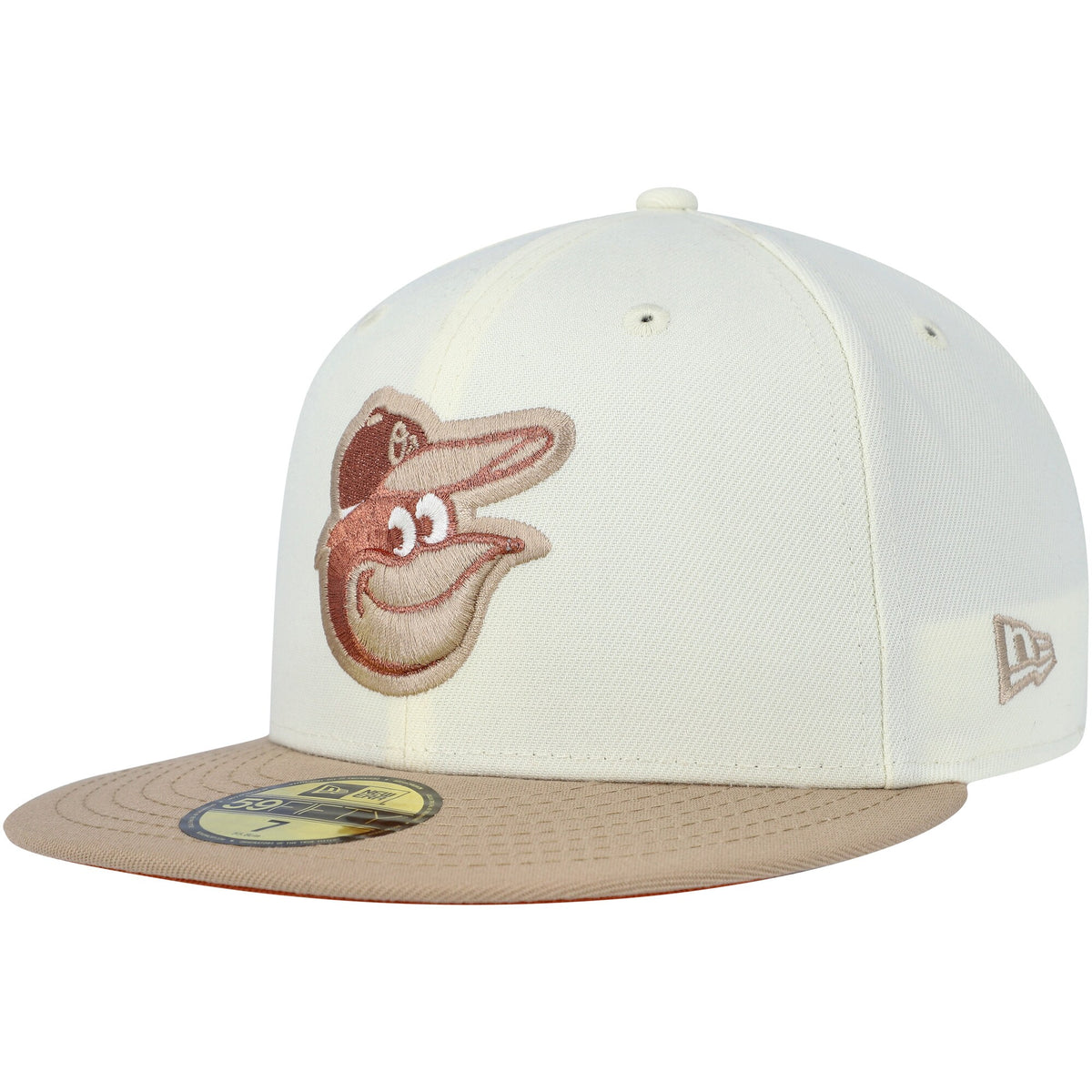 Baltimore Orioles New Era Chrome Camel Rust Undervisor 59FIFTY Fitted Hat - Cream