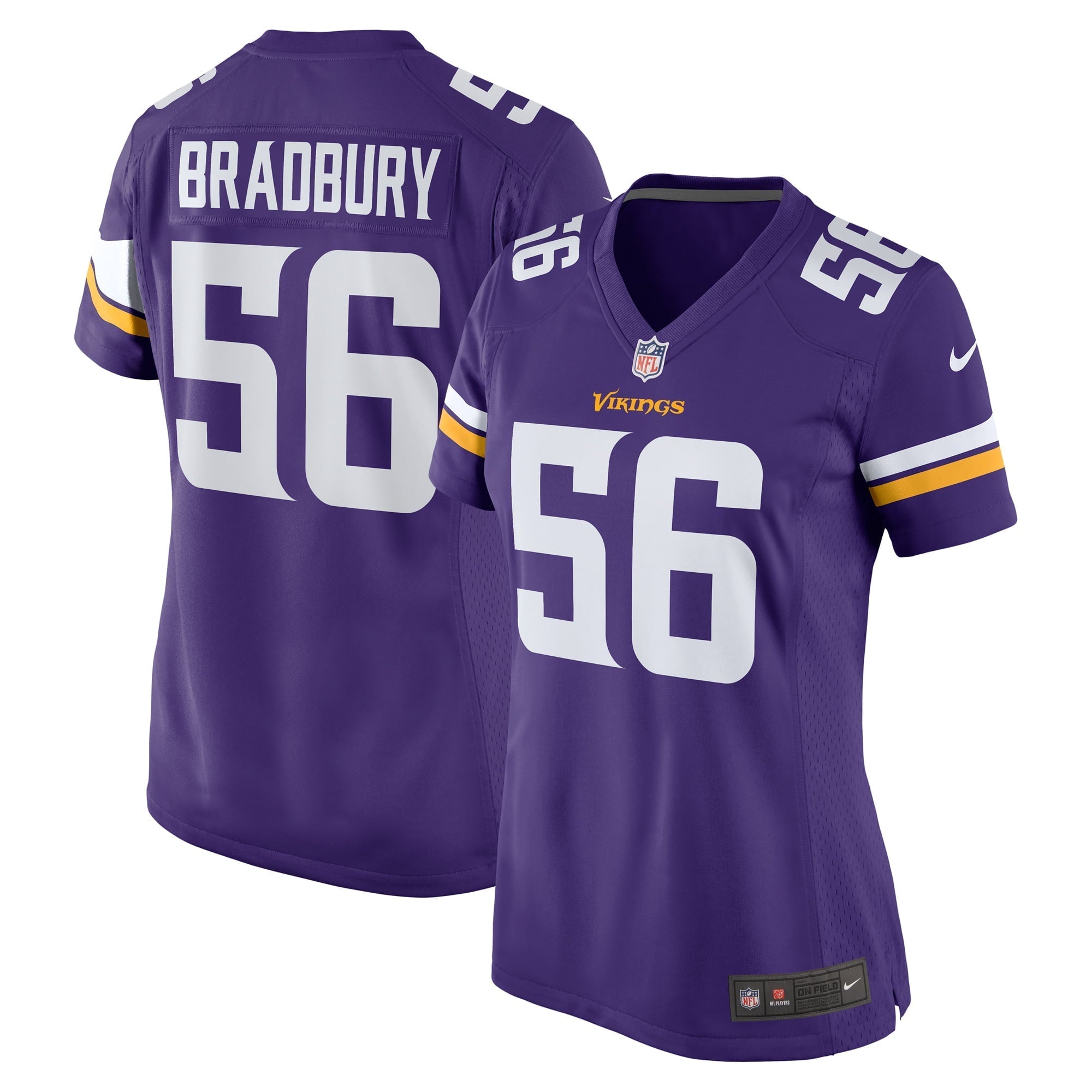 Women s Nike Garrett Bradbury Purple Minnesota Vikings Game Jersey