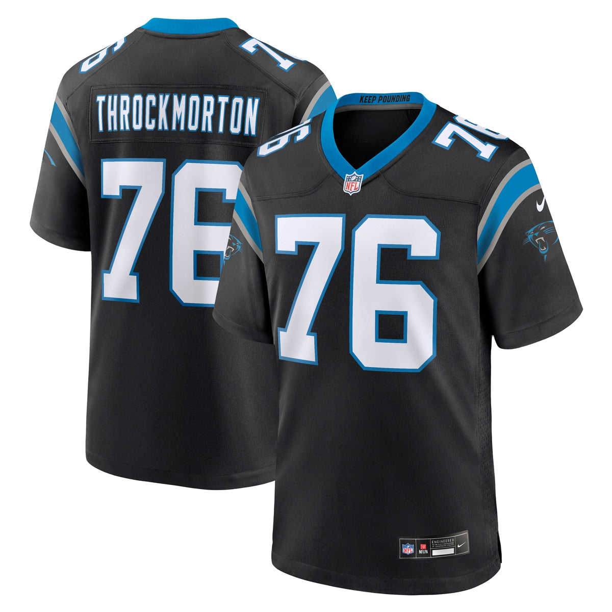 Calvin Throckmorton Carolina Panthers Nike Team Game Jersey    Black