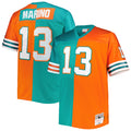 Dan Marino Miami Dolphins Mitchell   Ness Big   Tall Split Legacy Retired Player Replica Jersey   Aqua/Orange