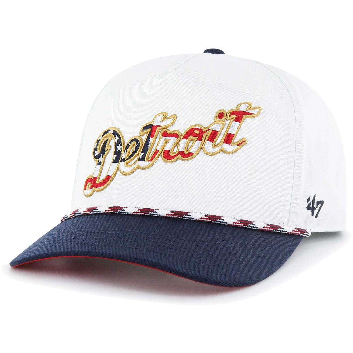 Detroit Tigers '47 Flag Script Hitch Snapback Hat - White