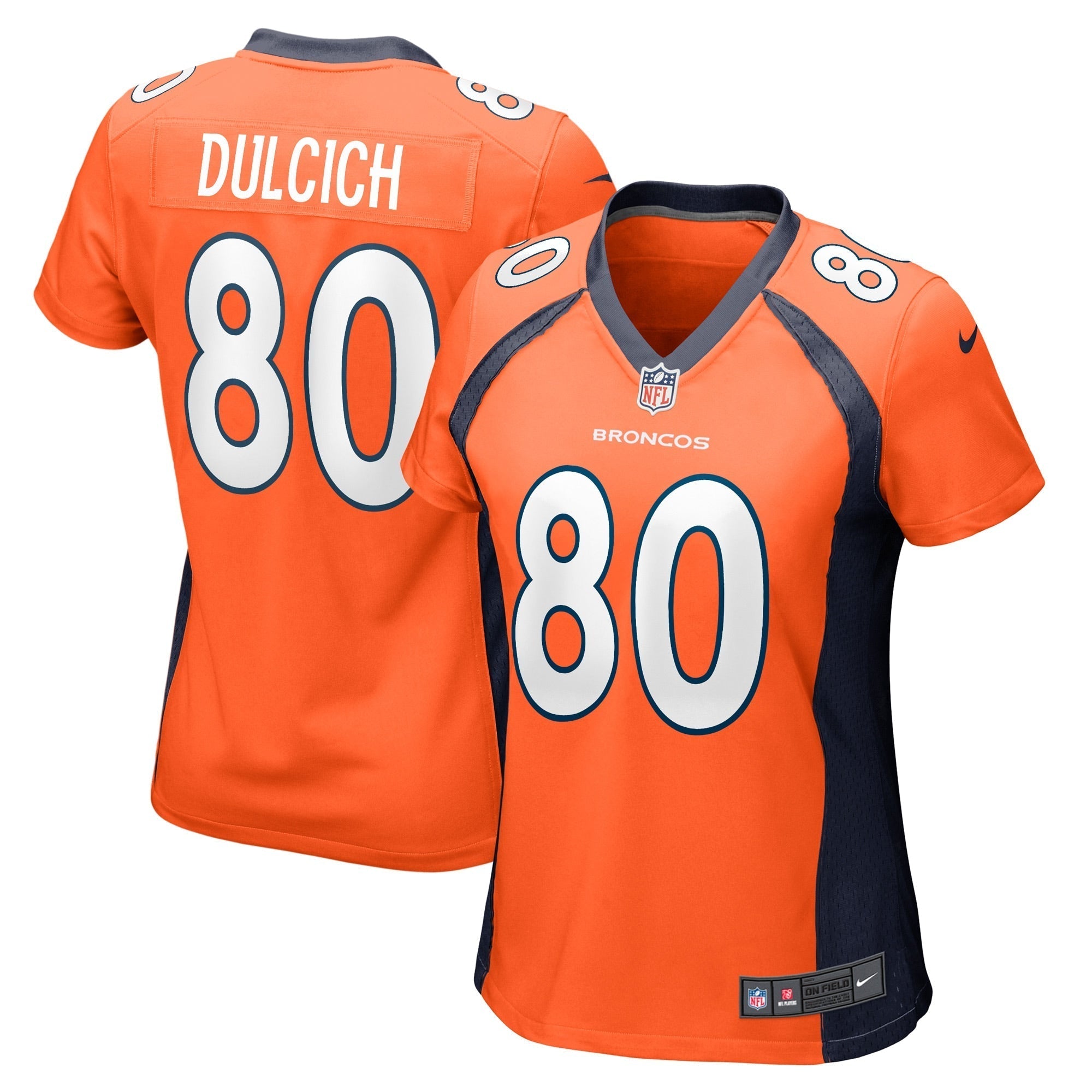 Women s Nike Greg Dulcich Orange Denver Broncos Game Player Jersey