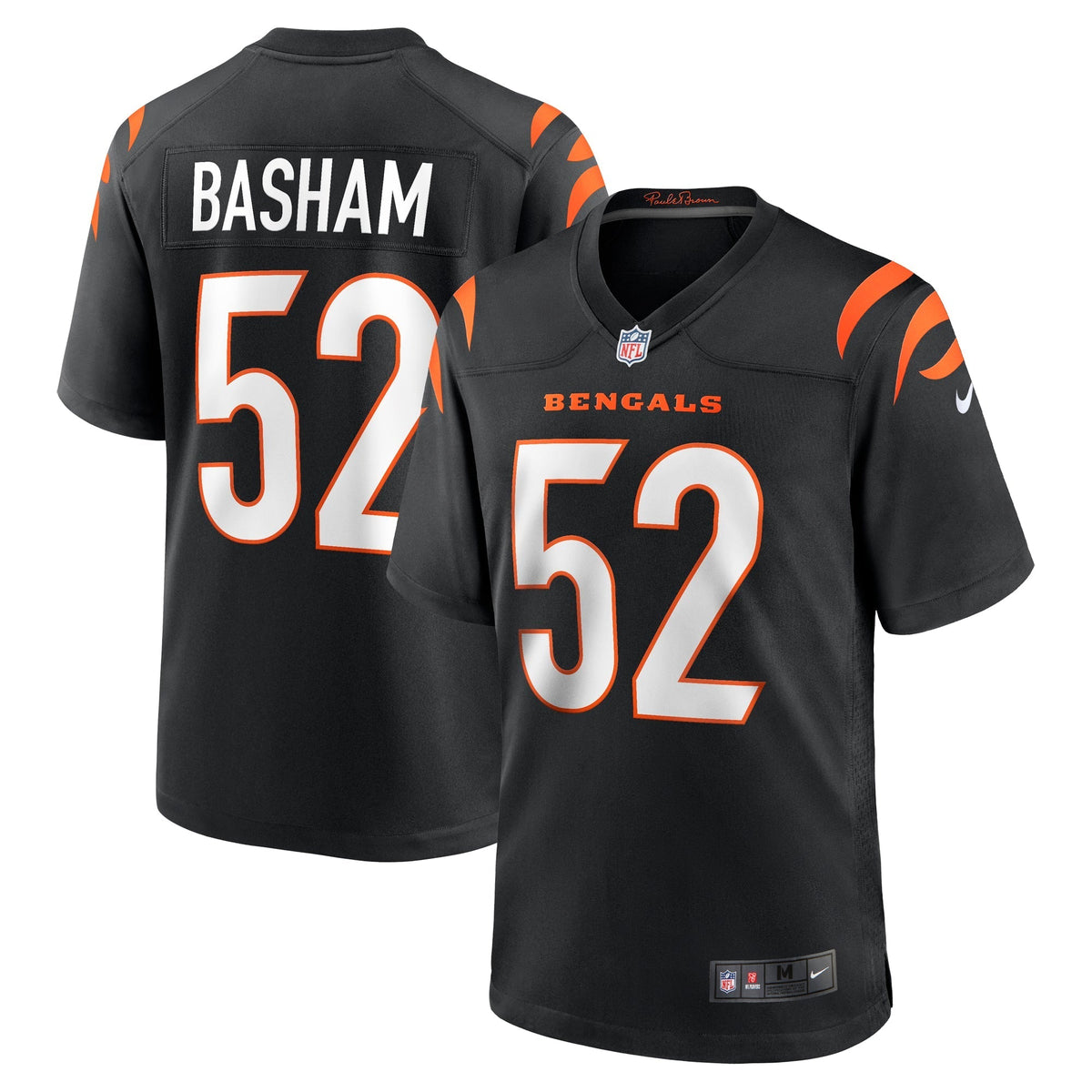 Men s Nike Tarell Basham Black Cincinnati Bengals Team Game Jersey