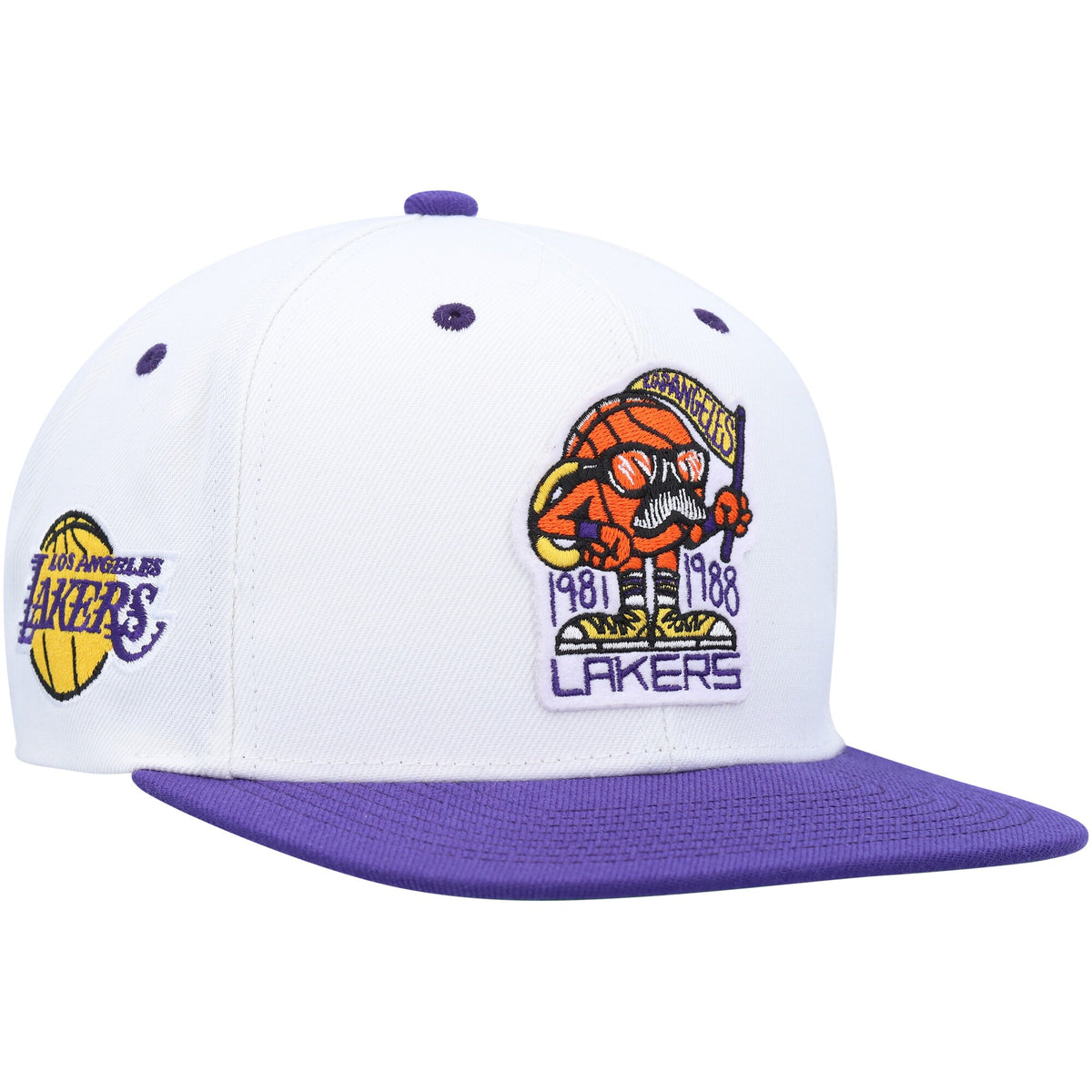 Los Angeles Lakers Mitchell & Ness Kurt Rambis Two-Tone Snapback Hat - White/Purple