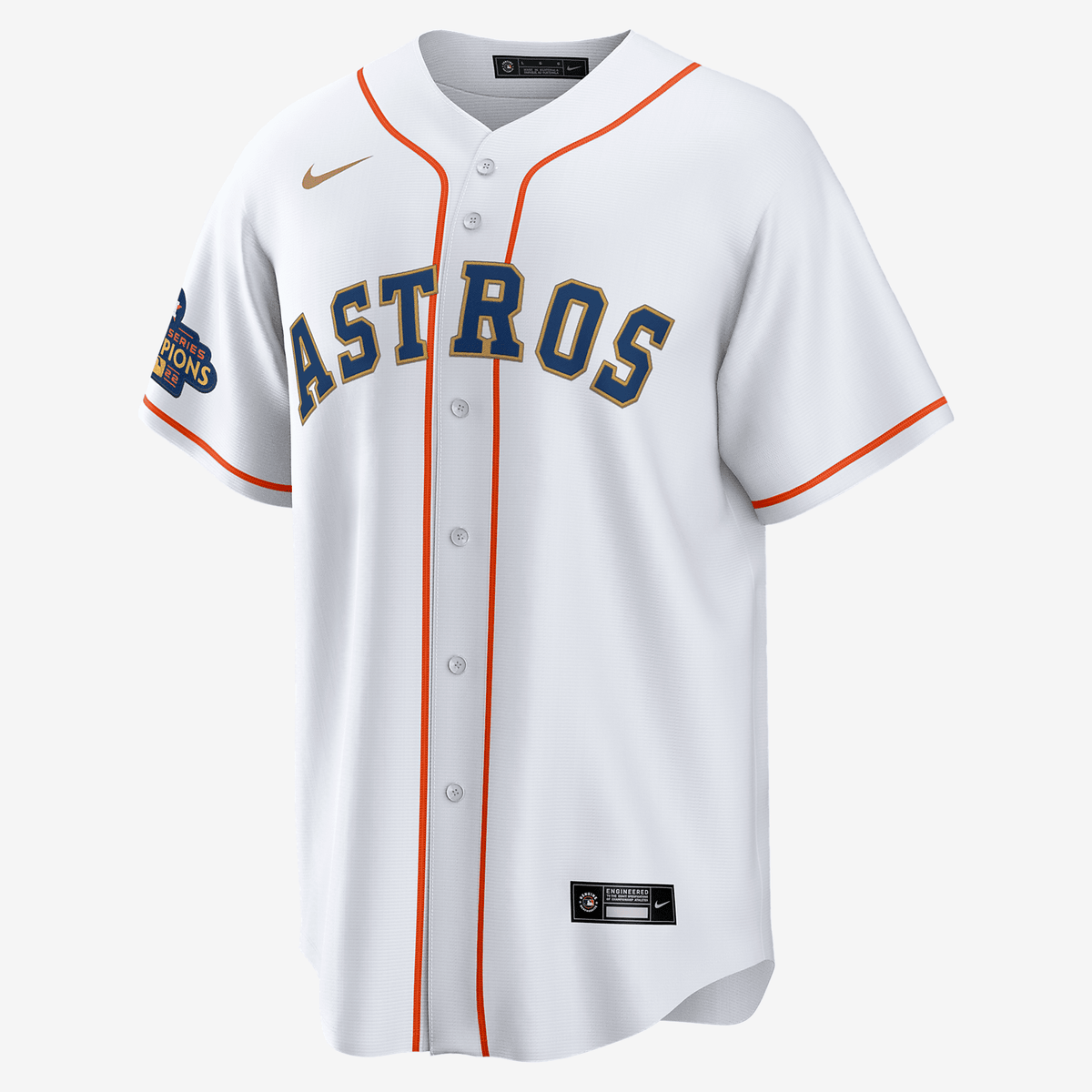 MLB Houston Astros 2022 World Series Champions Gold (Alex Bregman) Men's Replica Baseball Jersey - White/Gold