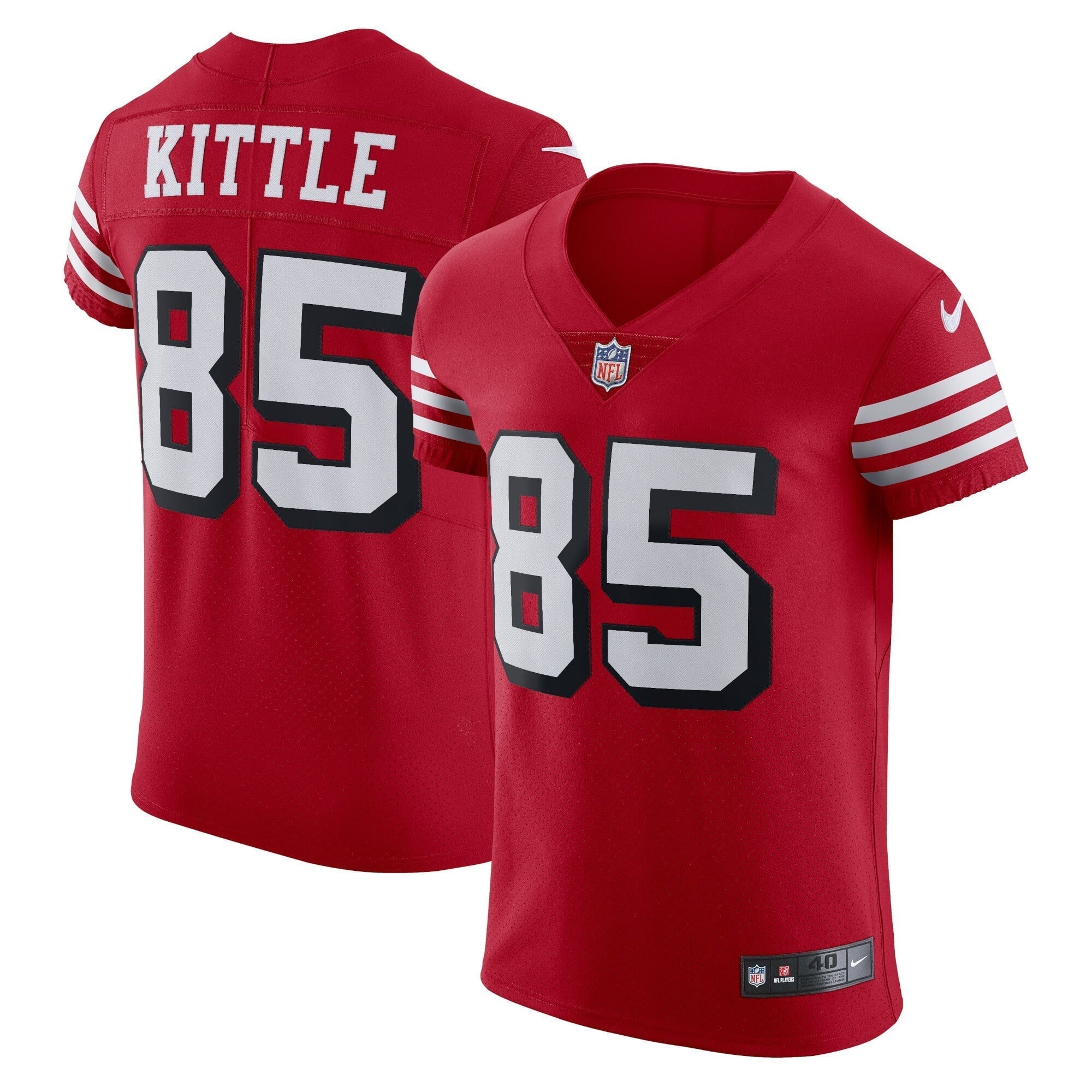 Men s Nike George Kittle Scarlet San Francisco 49ers Alternate Vapor Elite Jersey