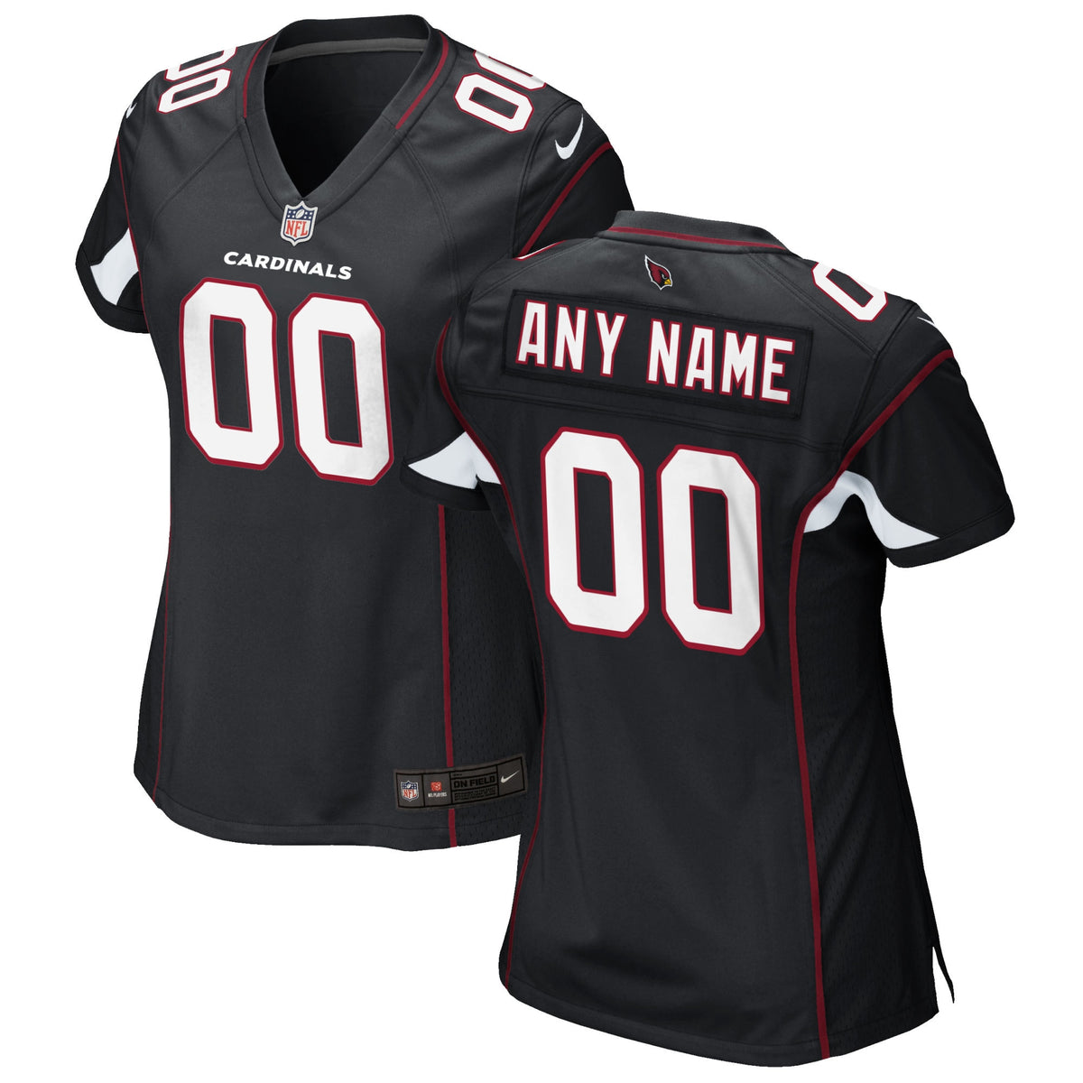 Arizona Cardinals Nike Women s Alternate Custom Game Jersey   Black