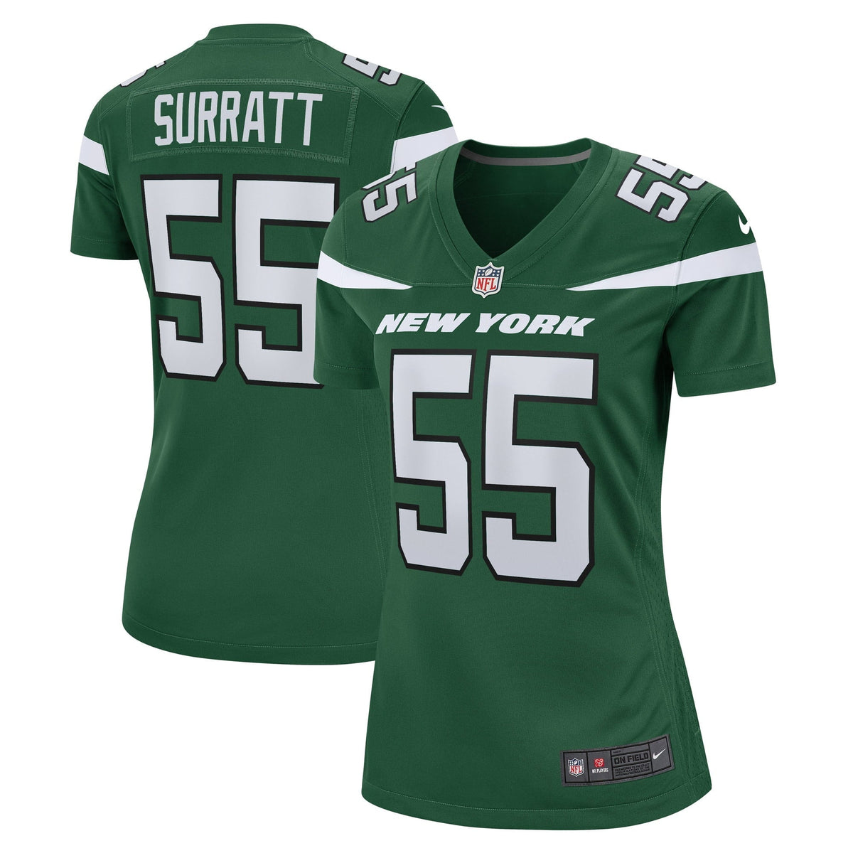 Women s Nike Chazz Surratt Gotham Green New York Jets Game Player Jersey
