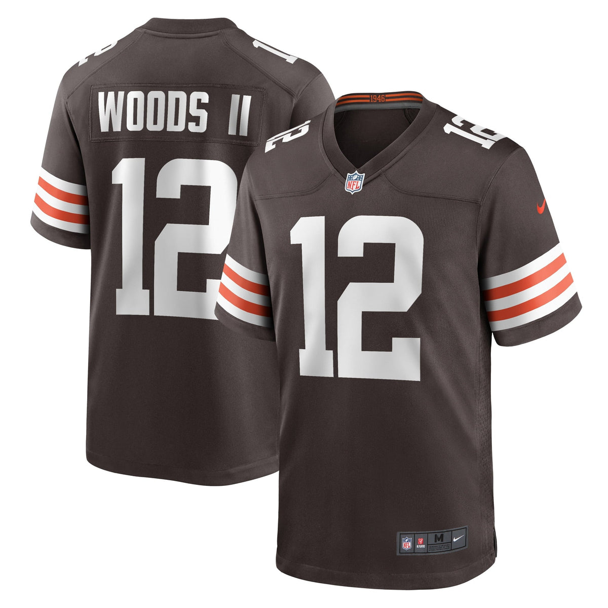 Men s Nike Michael Woods II Brown Cleveland Browns Game Player Jersey