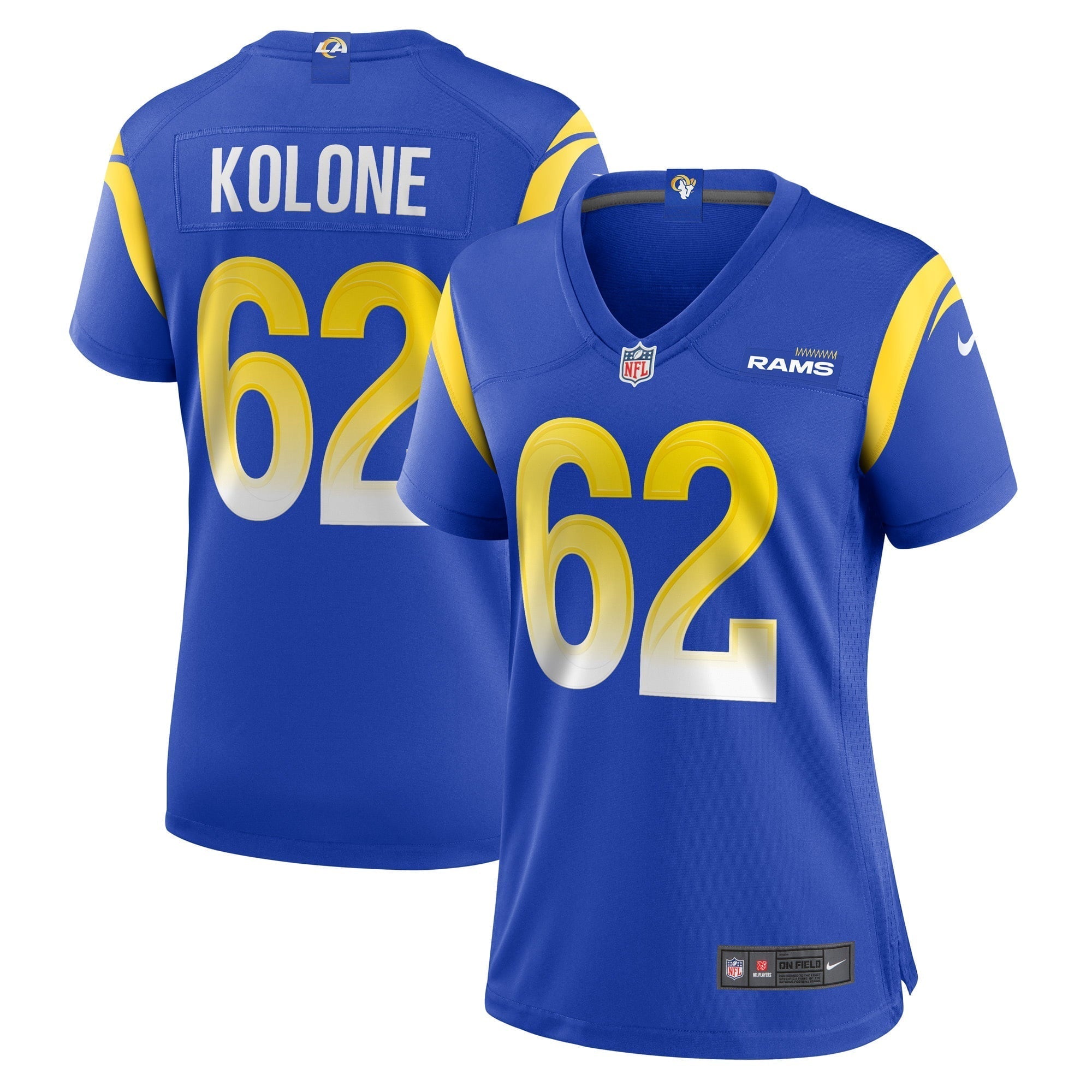 Women s Nike Jeremiah Kolone Royal Los Angeles Rams Team Game Player Jersey