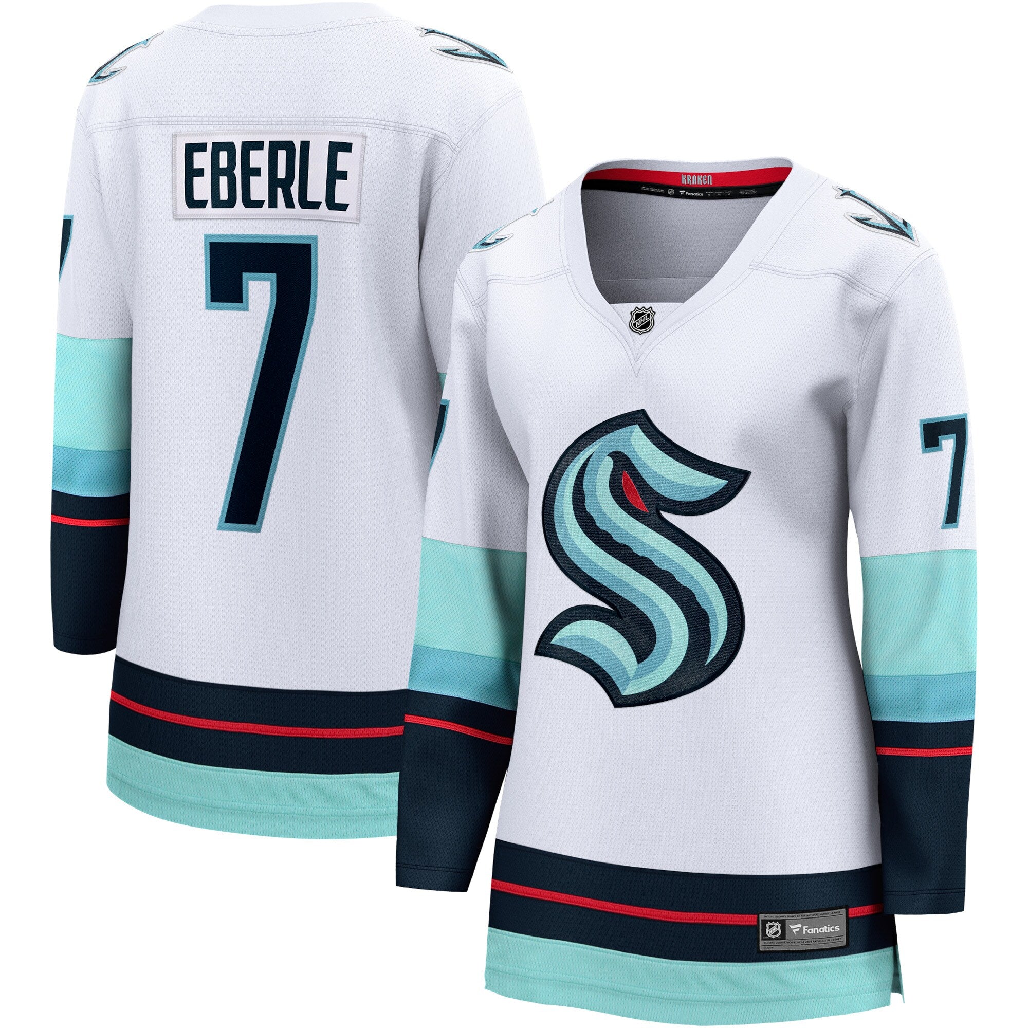 Jordans Eberle Seattle Kraken Fanatics Branded Women's Away Premier Breakaway Player Jersey - White