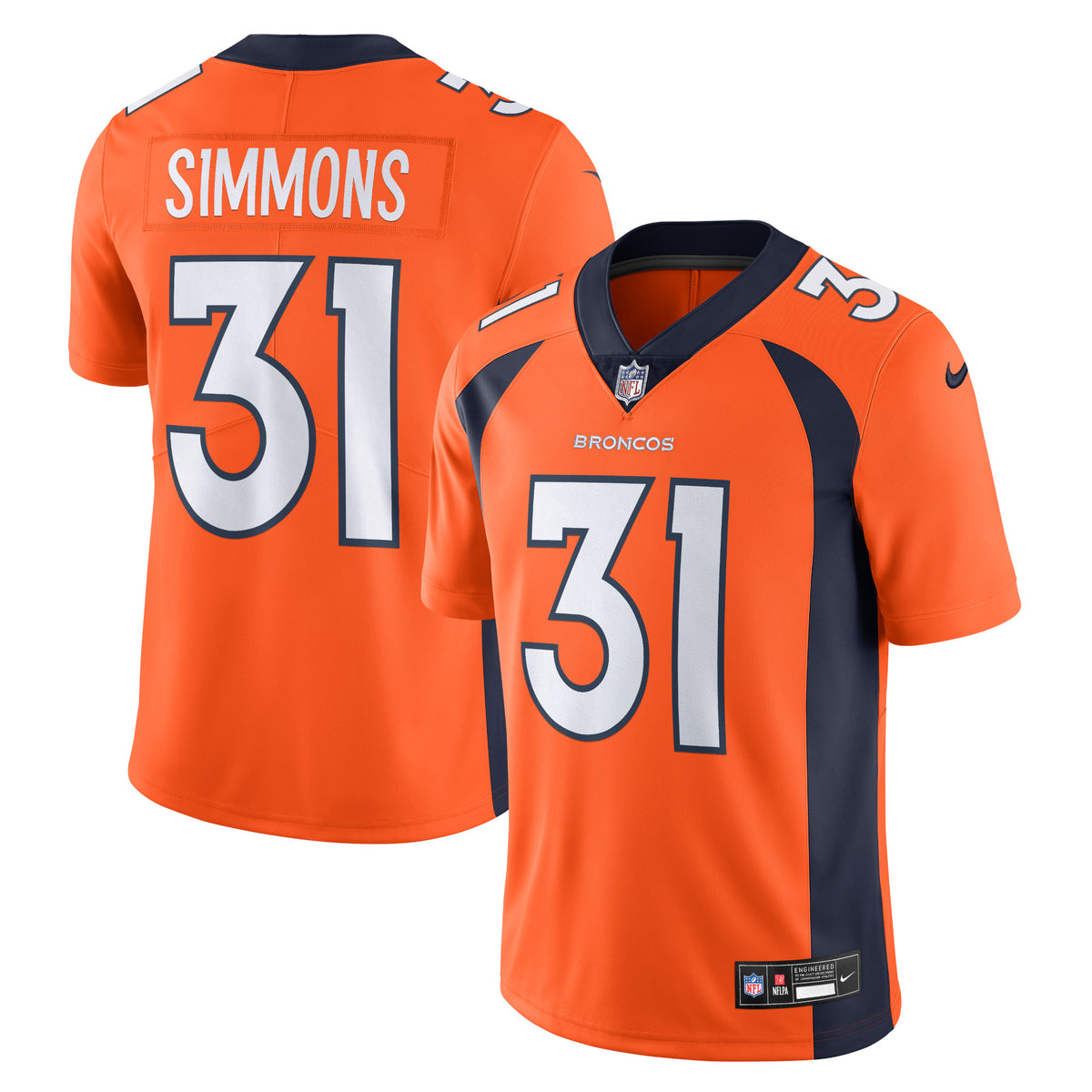 Justin Simmons Denver Broncos Nike  Vapor Untouchable Limited Jersey   Orange