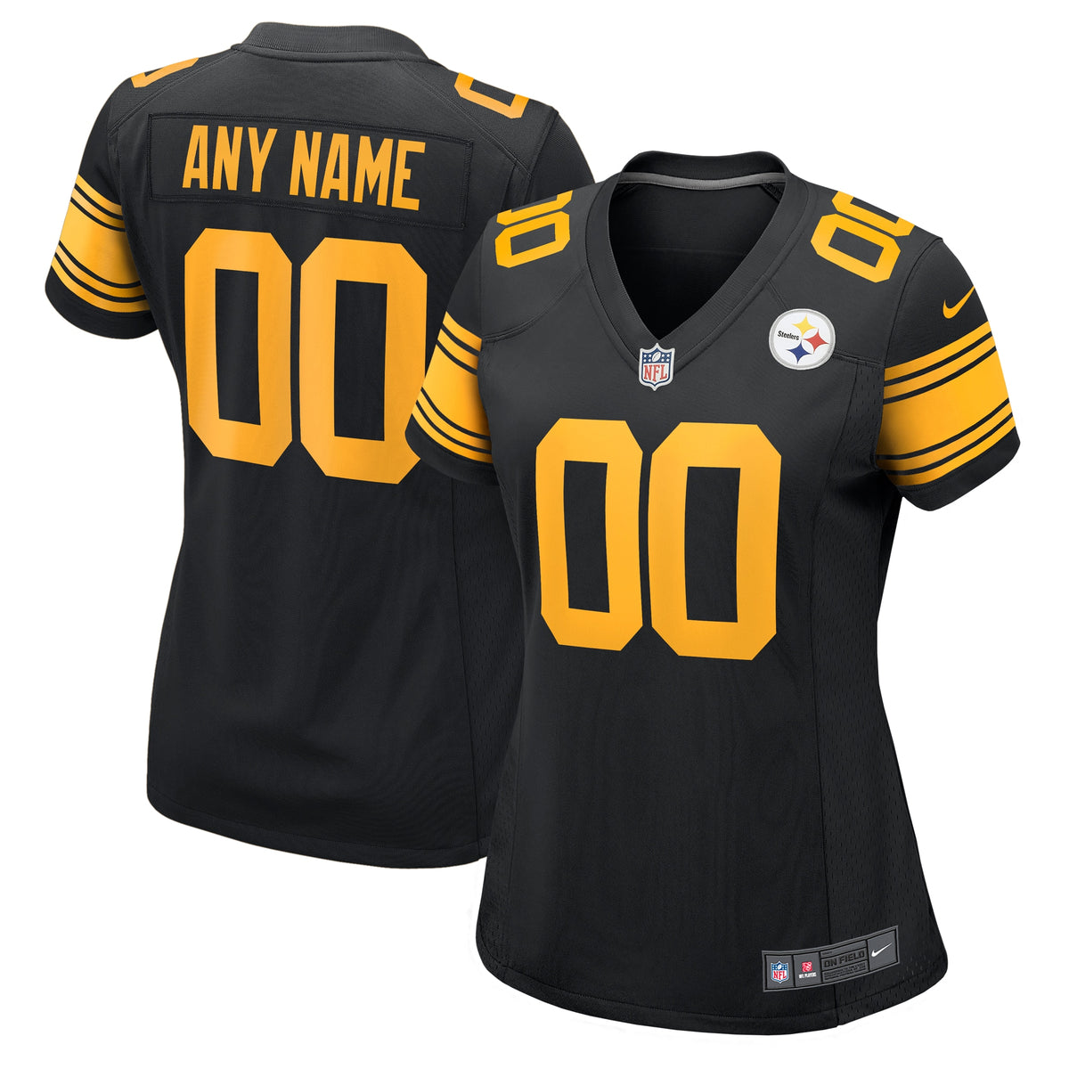 Pittsburgh Steelers Nike Women s Alternate Custom Game Jersey   Black