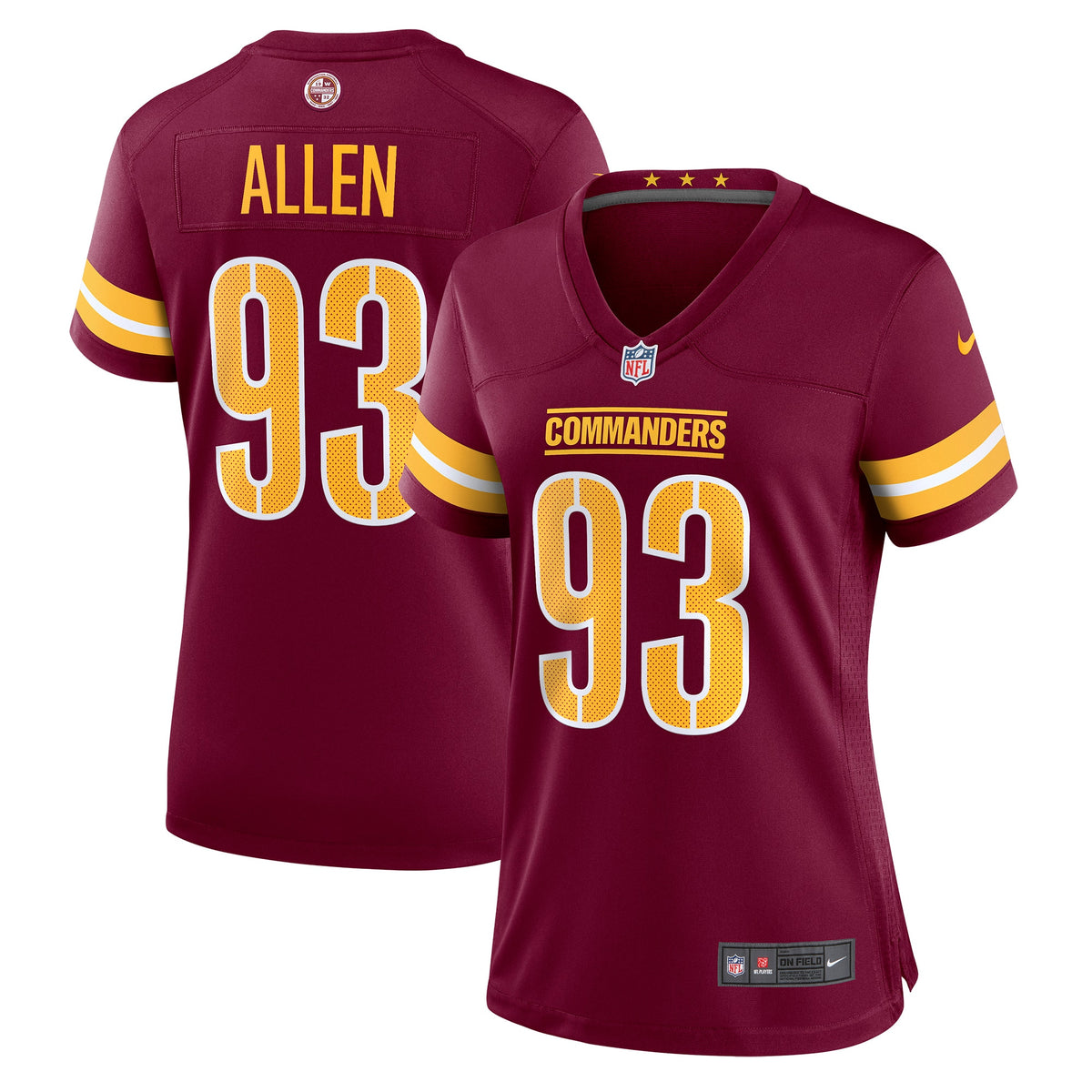 Jonathan Allen Washington Commanders Nike Women s Player Game Jersey   Burgundy
