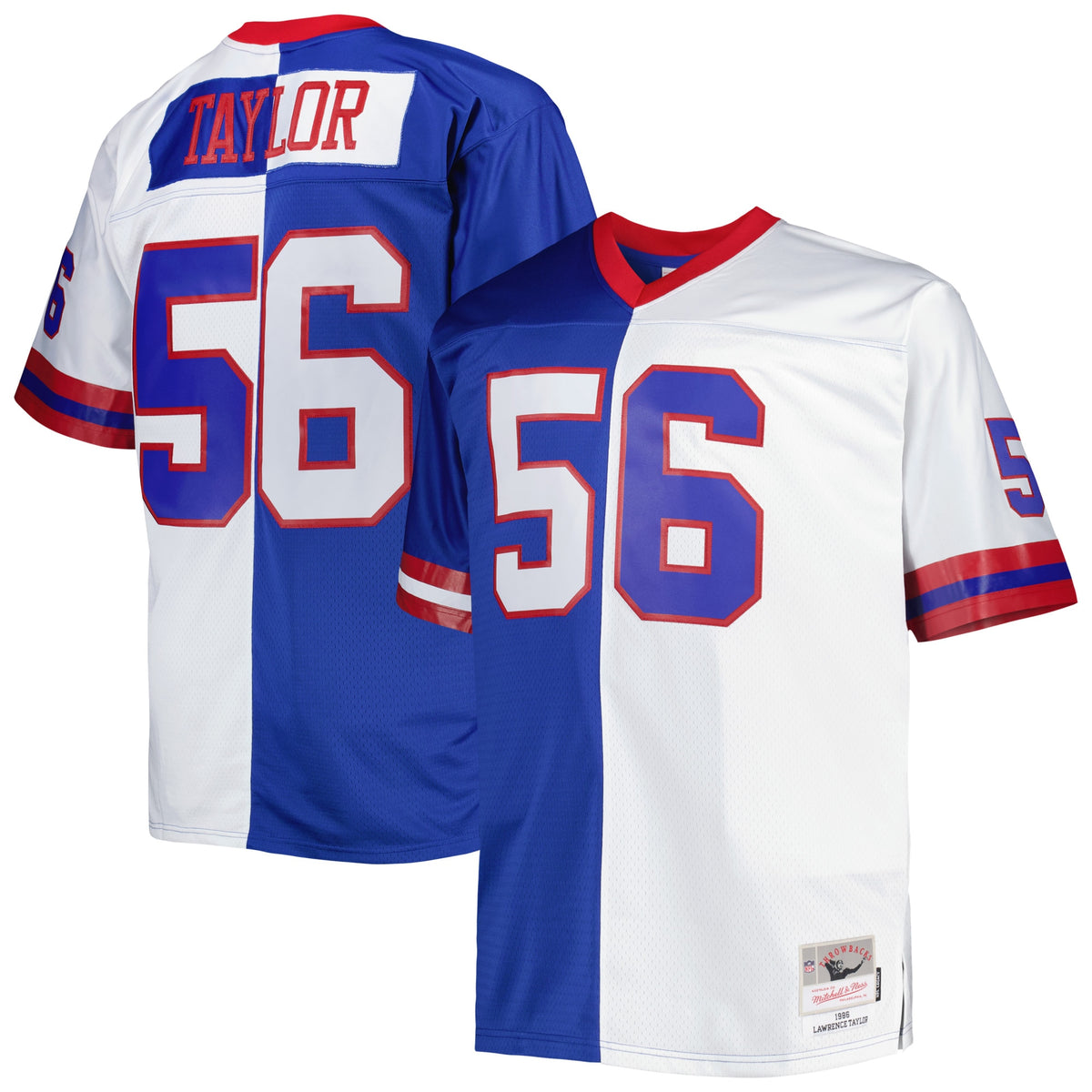 Lawrence Taylor New York Giants Mitchell Ness Big Tall Split Legacy Retired Player Replica Jersey Royal/White