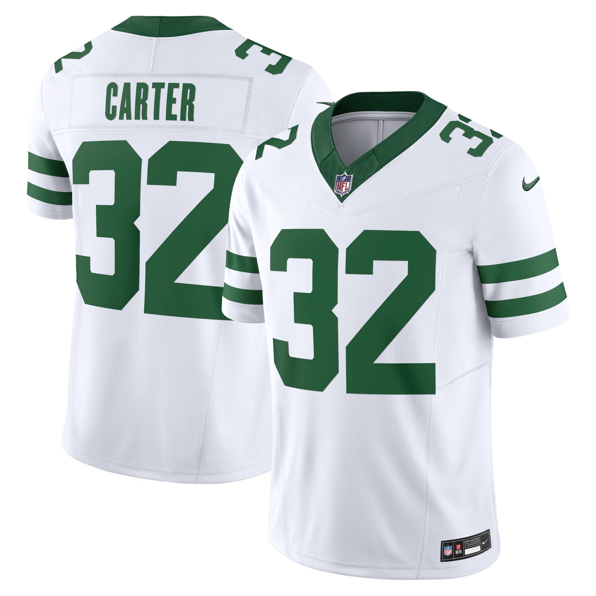 Men s Nike Michael Carter White New York Jets Legacy Vapor F.U.S.E. Limited Jersey