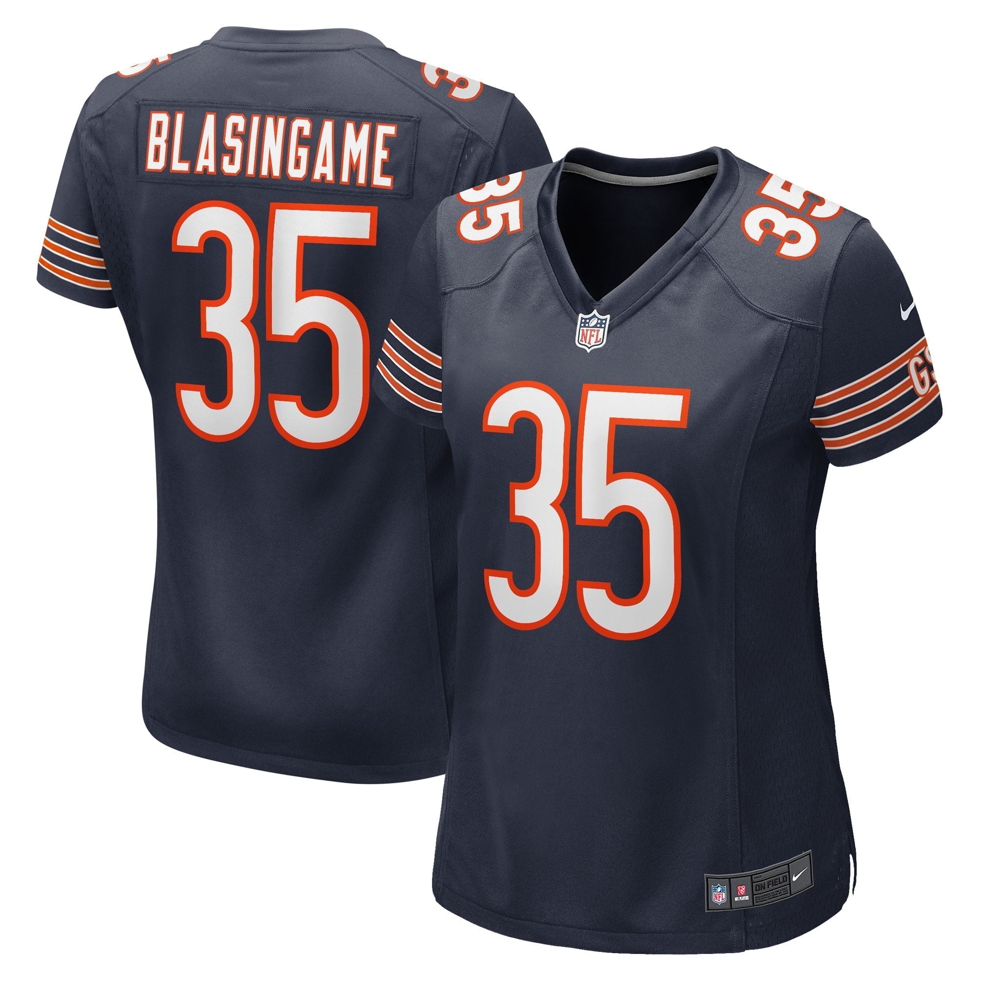 Women s Nike Khari Blasingame Navy Chicago Bears Game Player Jersey