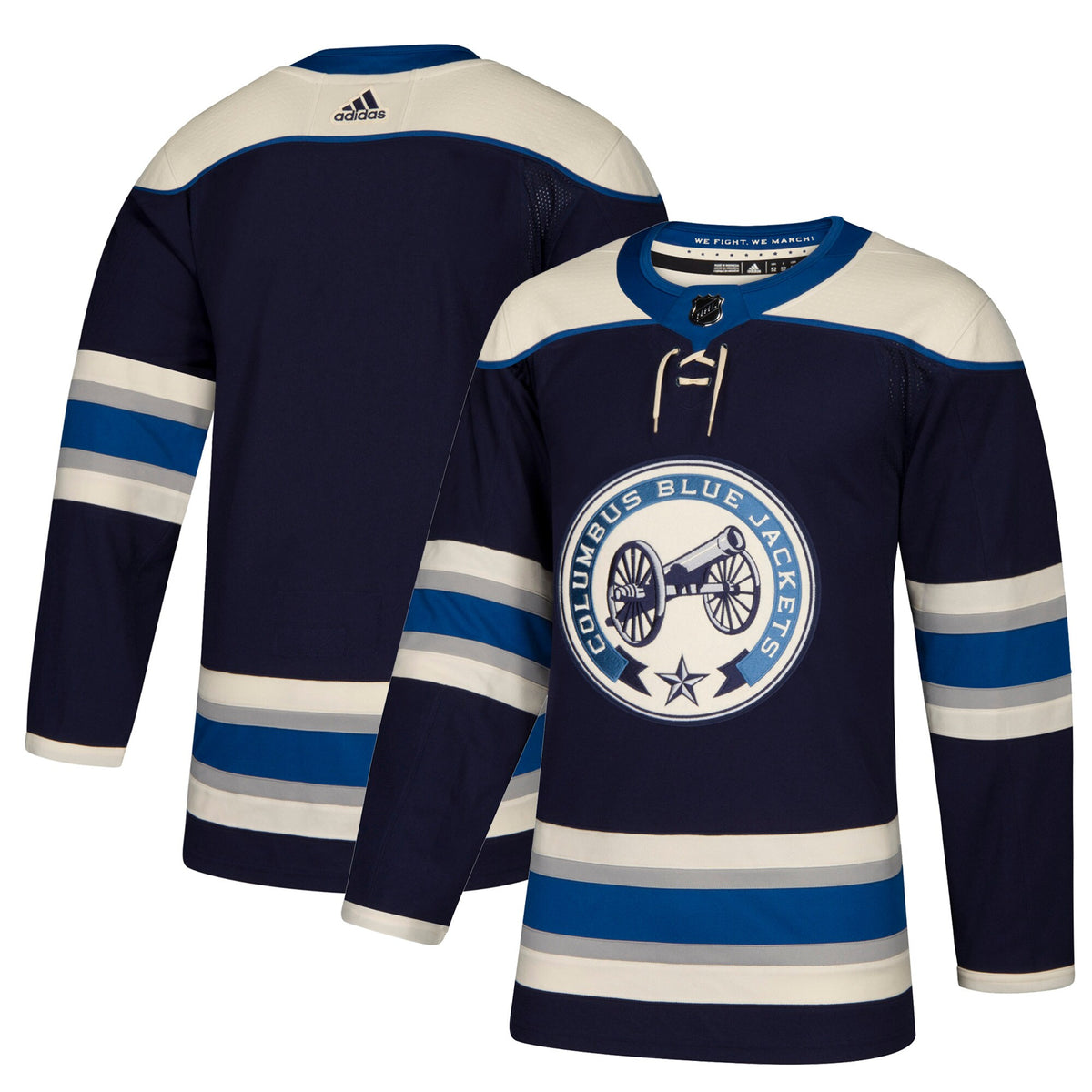 Columbus Blue Jackets adidas Authentic Alternate Blank Jersey - Navy