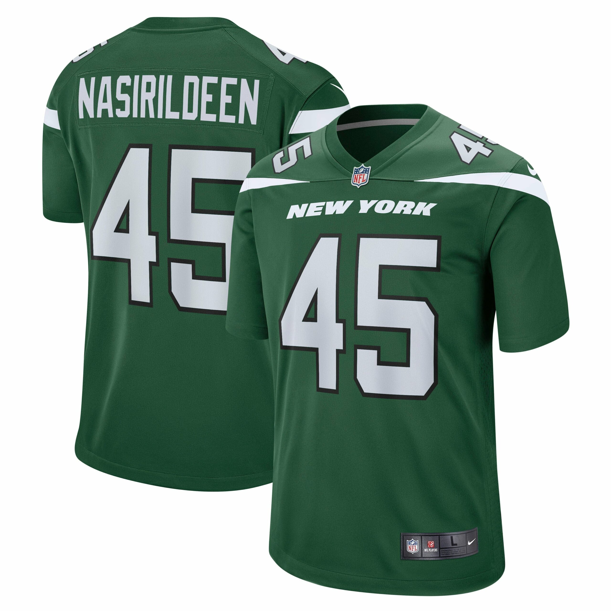 Men s Nike Hamsah Nasirildeen Gotham Green New York Jets Game Jersey