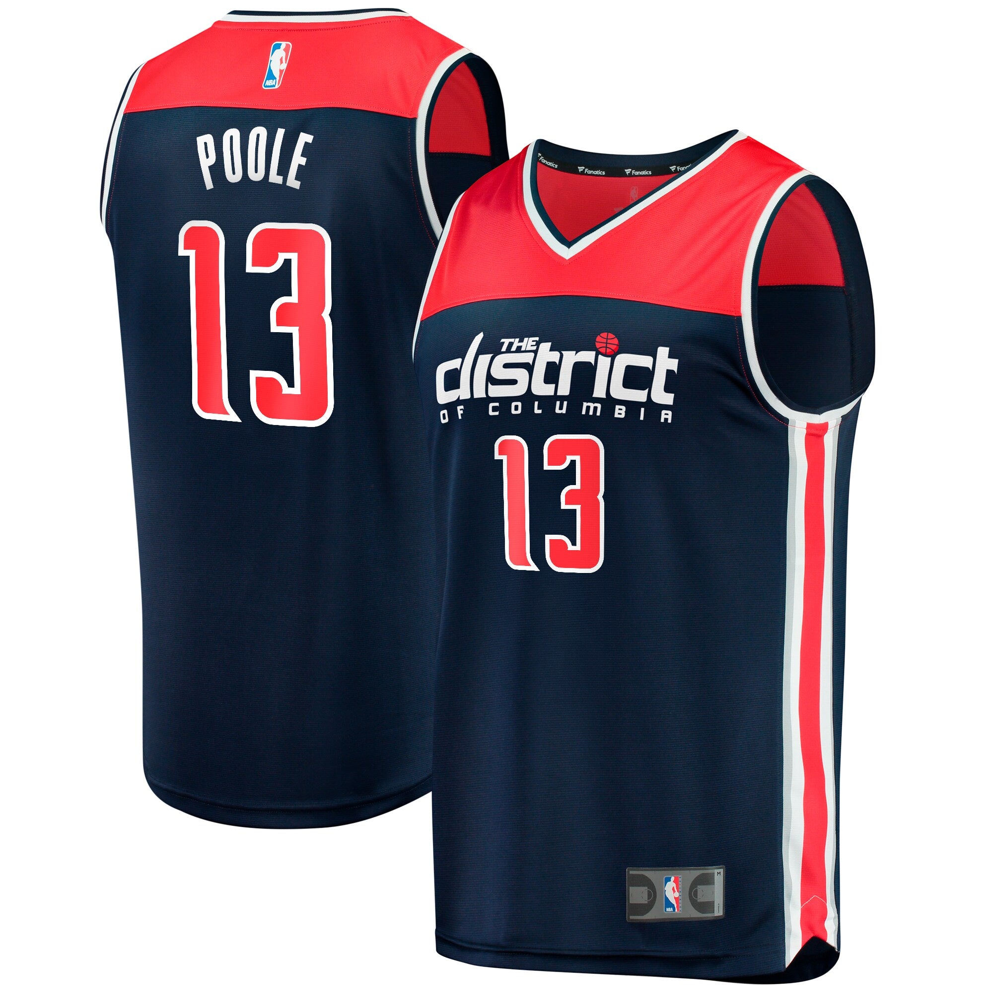 Jordans Poole Washington Wizards Fanatics Branded Youth Fast Break Player Jersey - Statement Edition - Navy