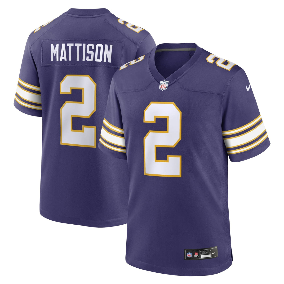 Men s Nike Alexander Mattison Purple Minnesota Vikings Classic Player Game Jersey