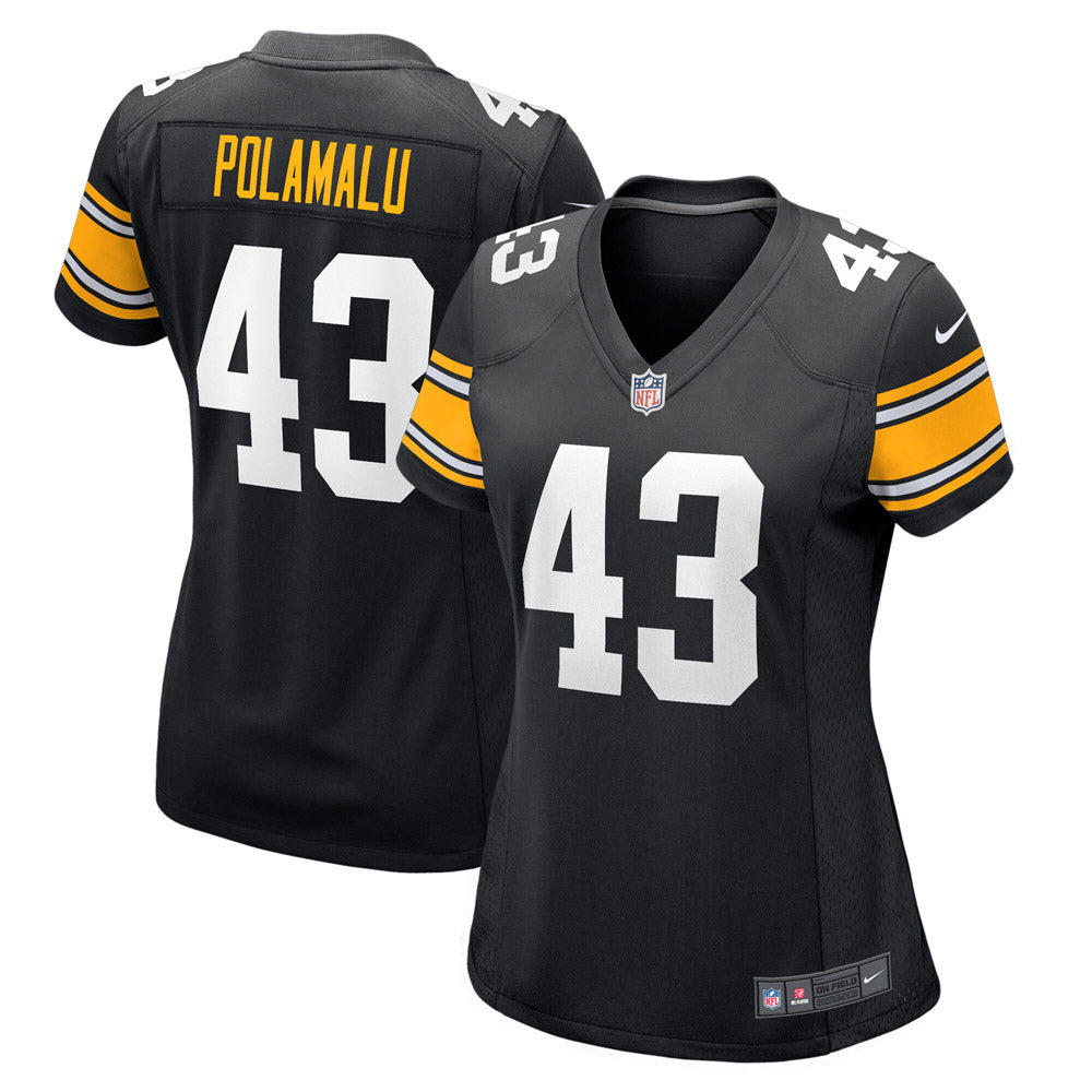 Women s Pittsburgh Steelers Troy Polamalu Retired Player Jersey Black