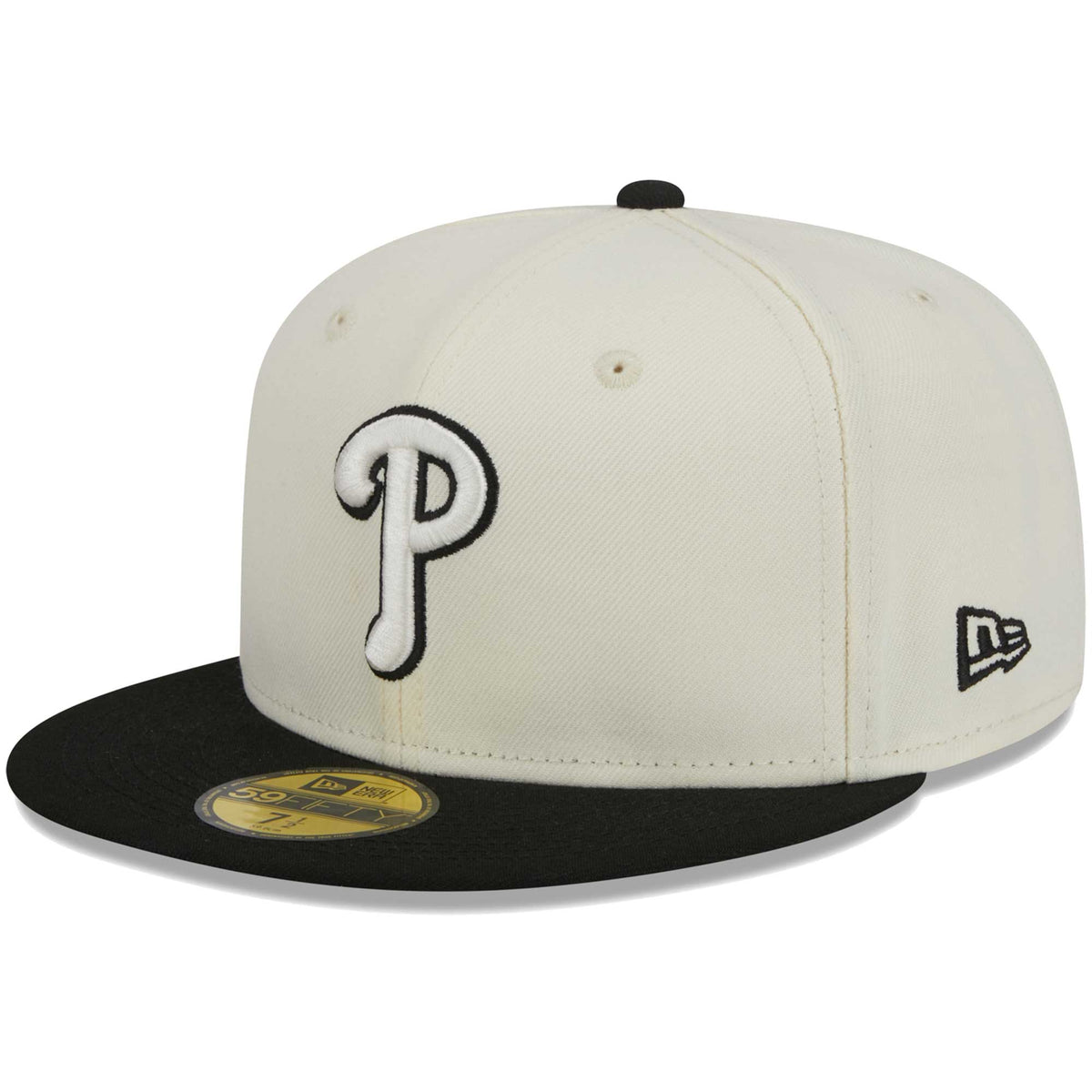 Philadelphia Phillies New Era Chrome 59FIFTY Fitted Hat - Stone/Black
