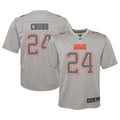 Nick Chubb Cleveland Browns Nike Youth Atmosphere Game Jersey   Gray