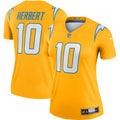 Women s Nike Justin Herbert Gold Los Angeles Chargers Inverted Legend Jersey