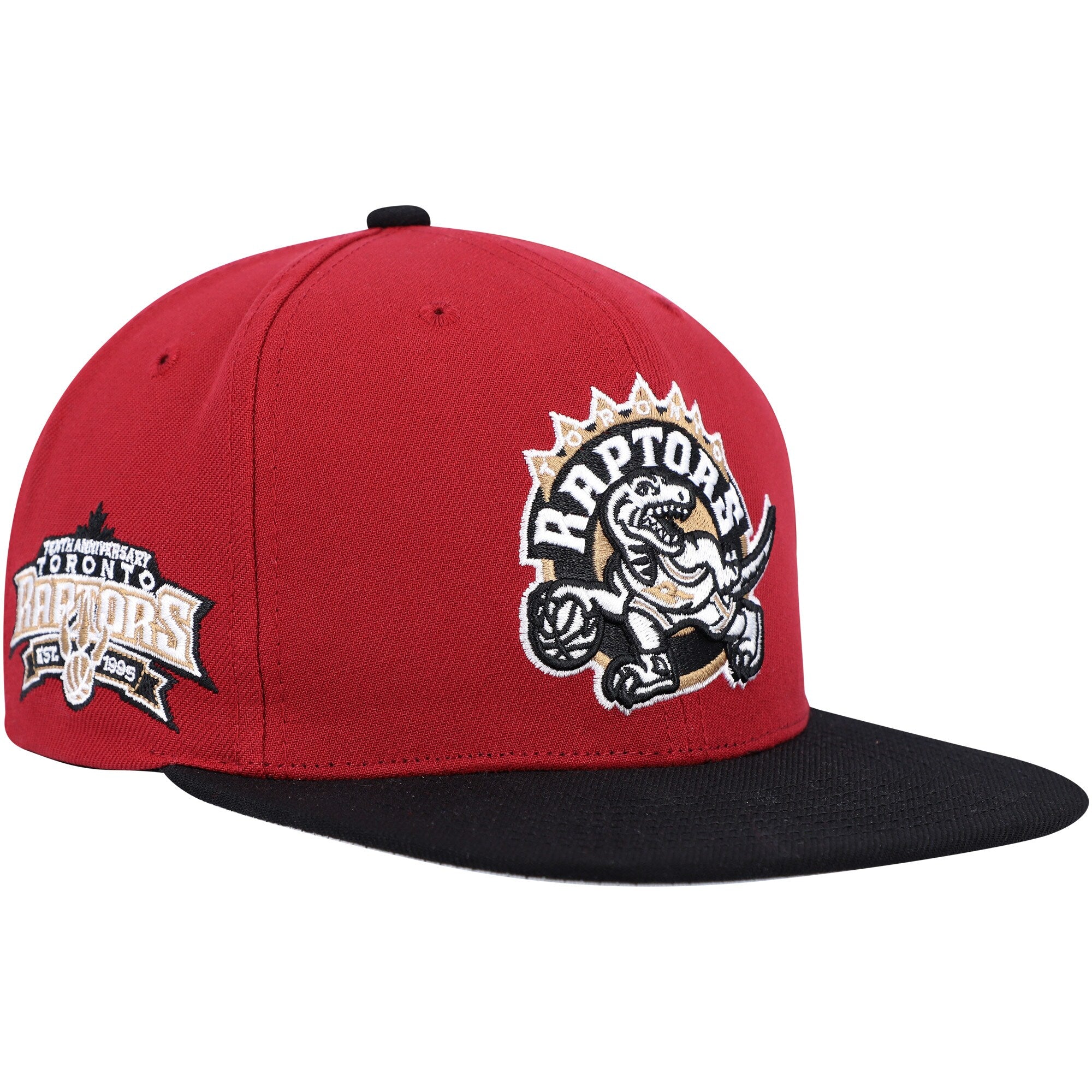 Toronto Raptors Mitchell & Ness Hardwood Classics Free Bird Snapback Hat - Red/Black