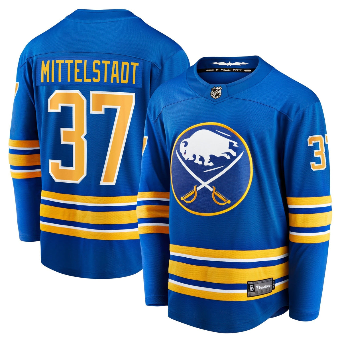 Men's Fanatics Branded Casey Mittelstadt Royal Buffalo Sabres Home Breakaway Player Jersey