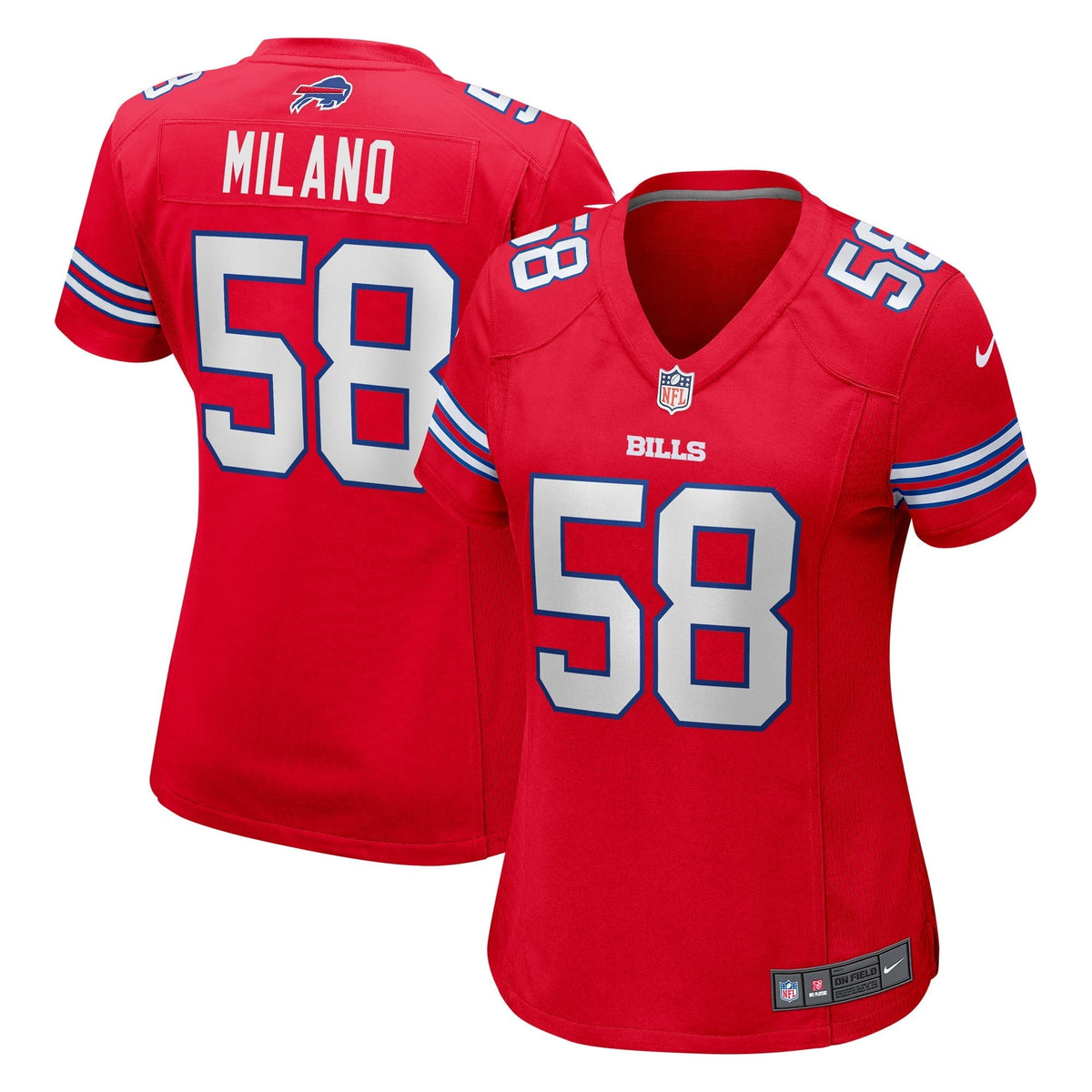 Women s Nike Matt Milano Red Buffalo Bills Alternate Game Jersey
