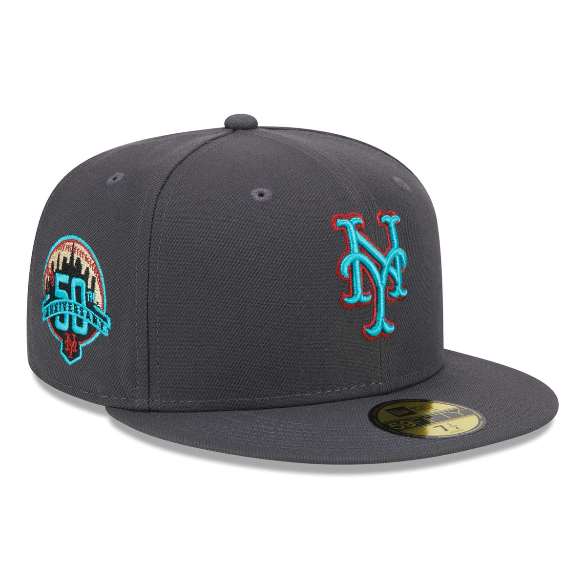 New York Mets New Era Print Undervisor 59FIFTY Fitted Hat - Graphite