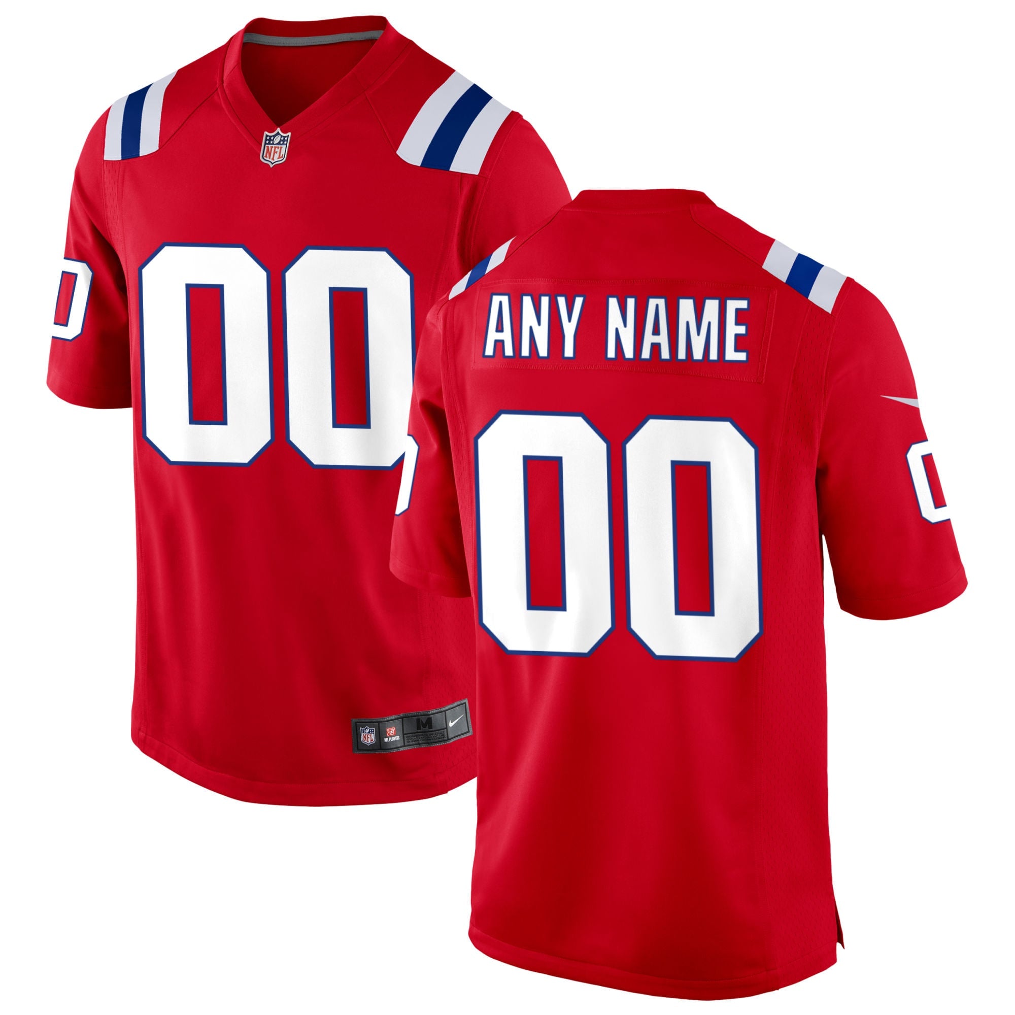 New England Patriots Nike Alternate Custom Jersey   Red
