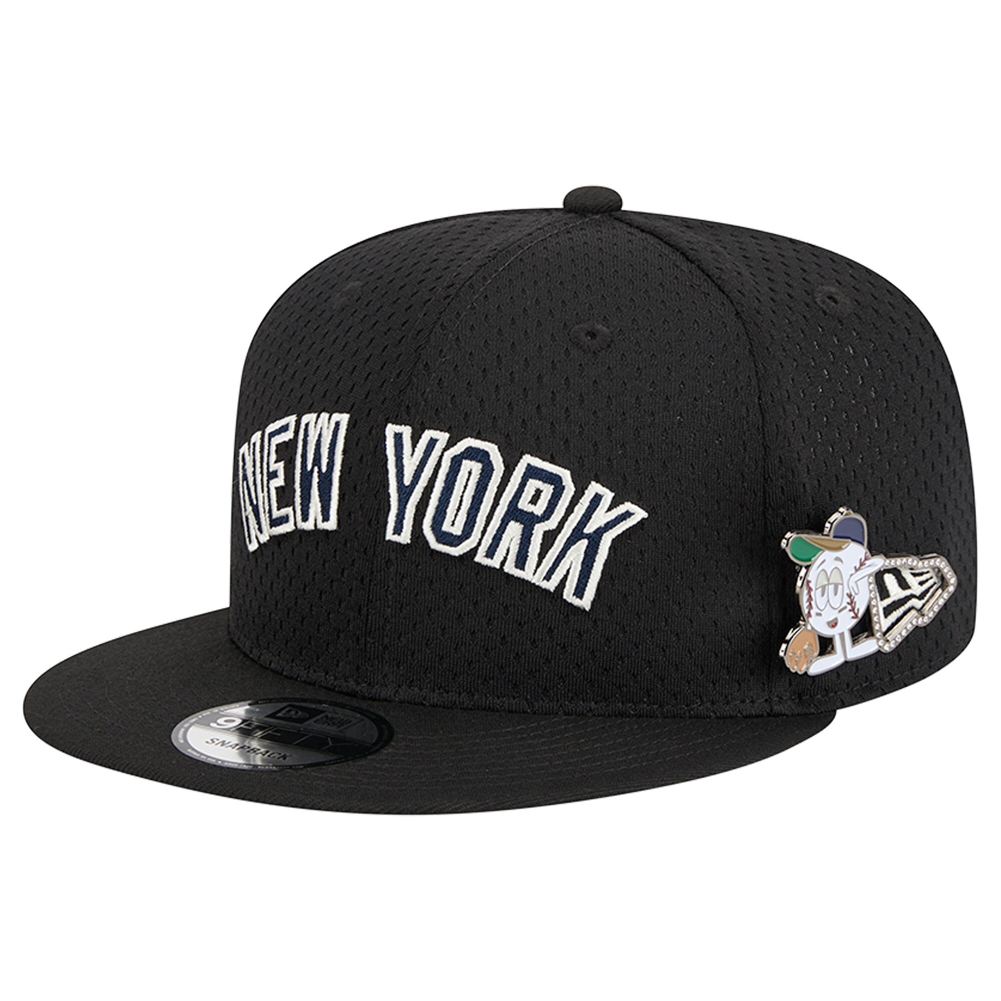 New York Yankees New Era Post Up Pin 9FIFTY Snapback Hat - Black