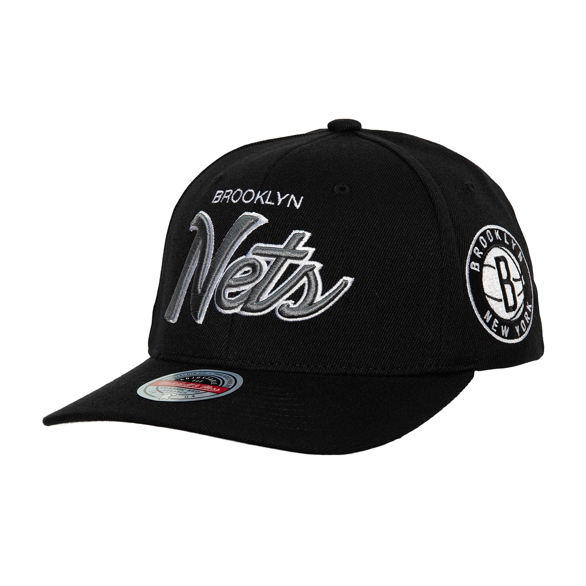 Brooklyn Nets Mitchell & Ness MVP Team Script 2.0 Stretch-Snapback Hat - Black