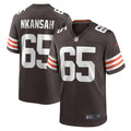 Men s Nike Elijah Nkansah Brown Cleveland Browns Game Player Jersey