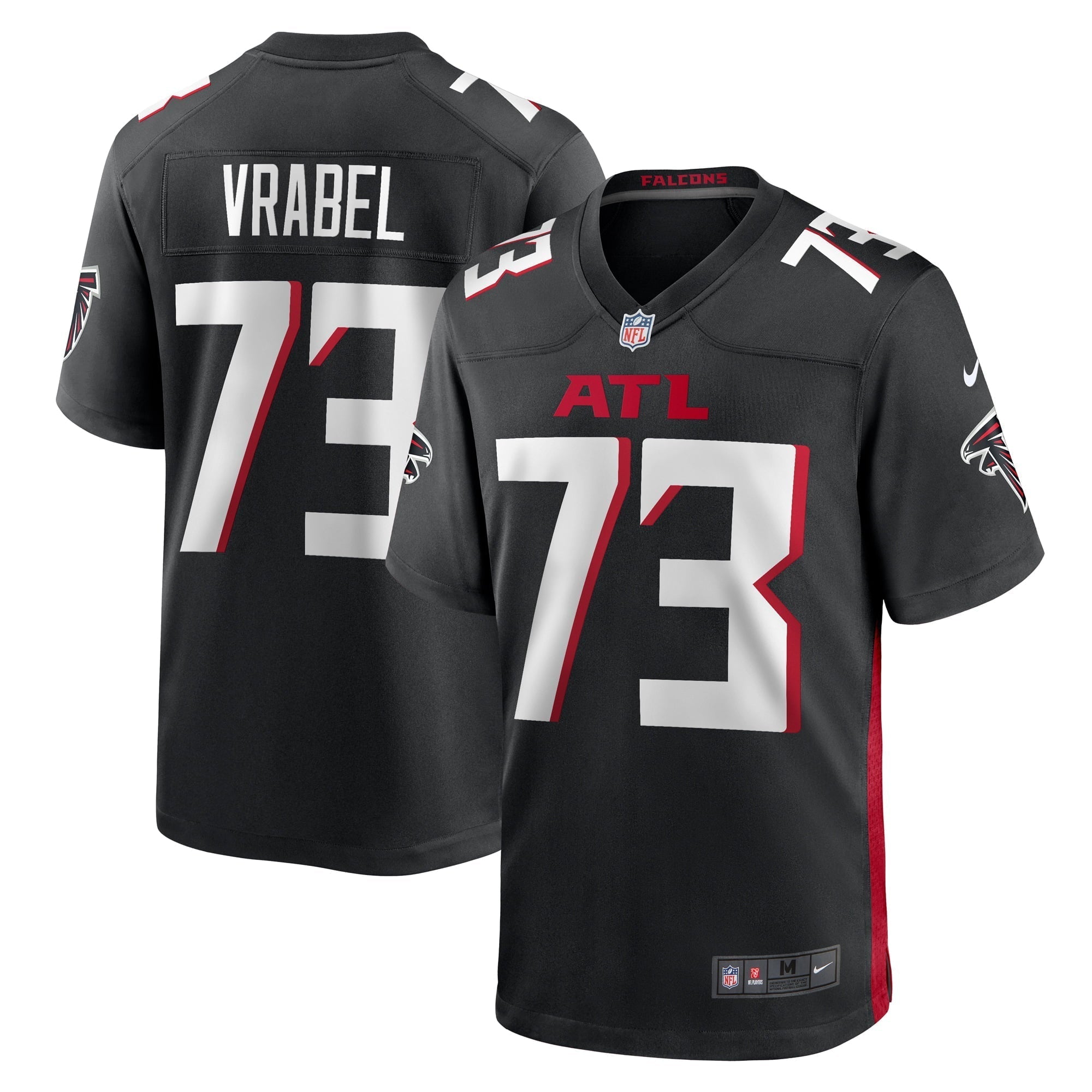 Men s Nike Tyler Vrabel Black Atlanta Falcons Player Game Jersey