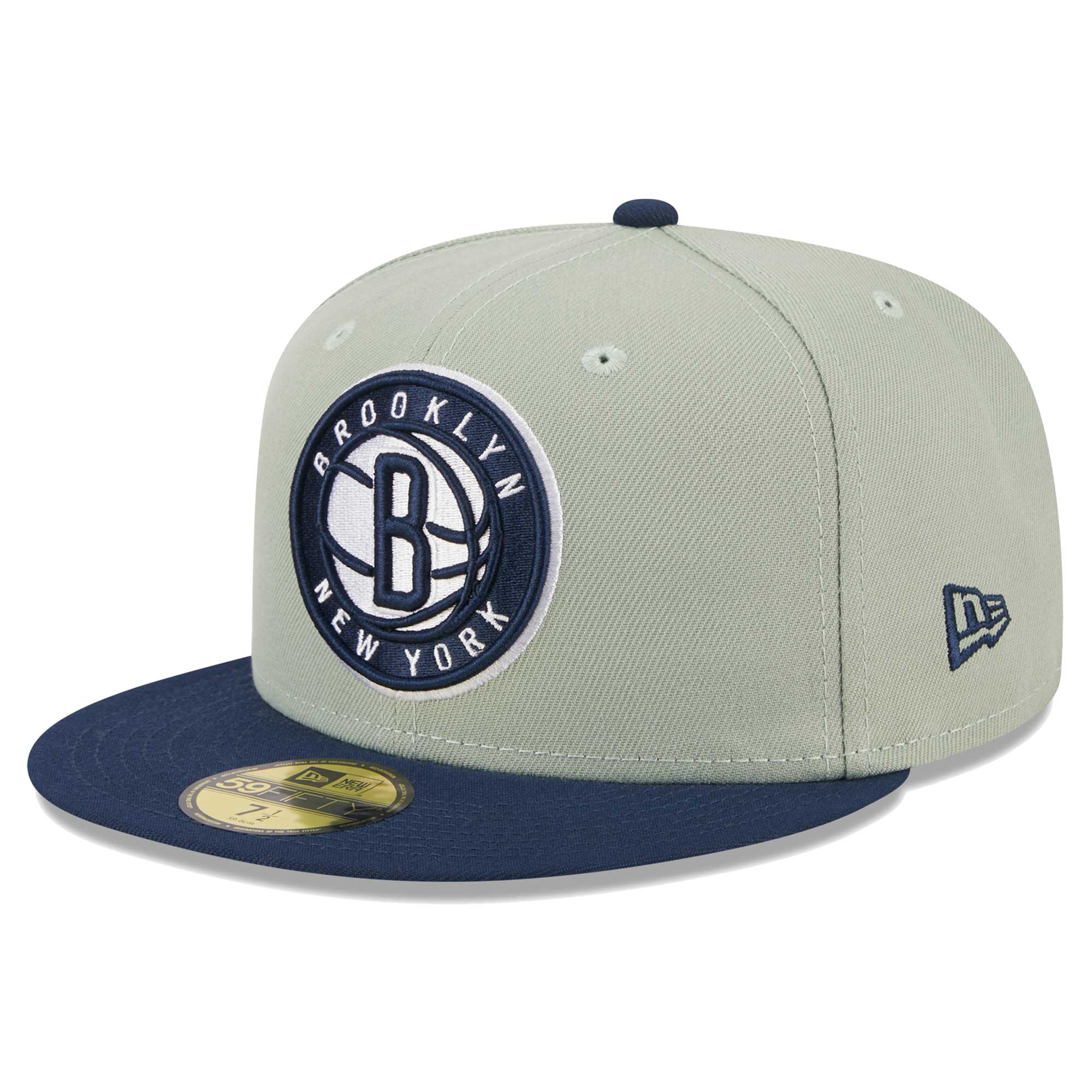 Brooklyn Nets New Era Two-Tone Color Pack 59FIFTY Fitted Hat - Sage/Navy
