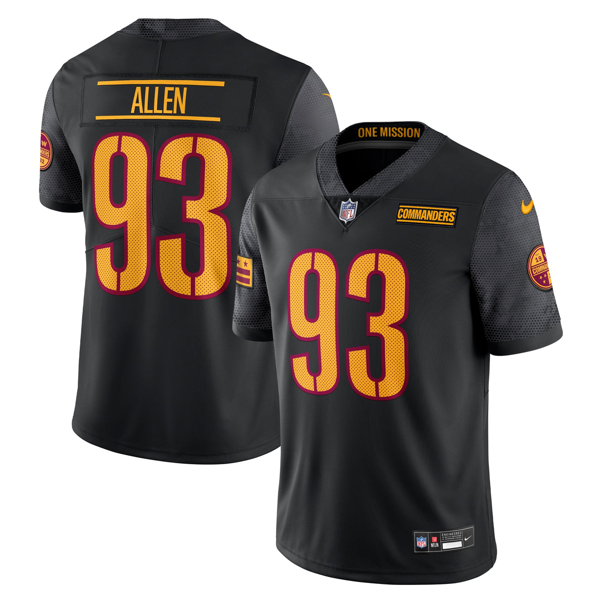 Jonathan Allen Washington Commanders Nike Alternate Vapor Untouchable Limited Jersey   Black