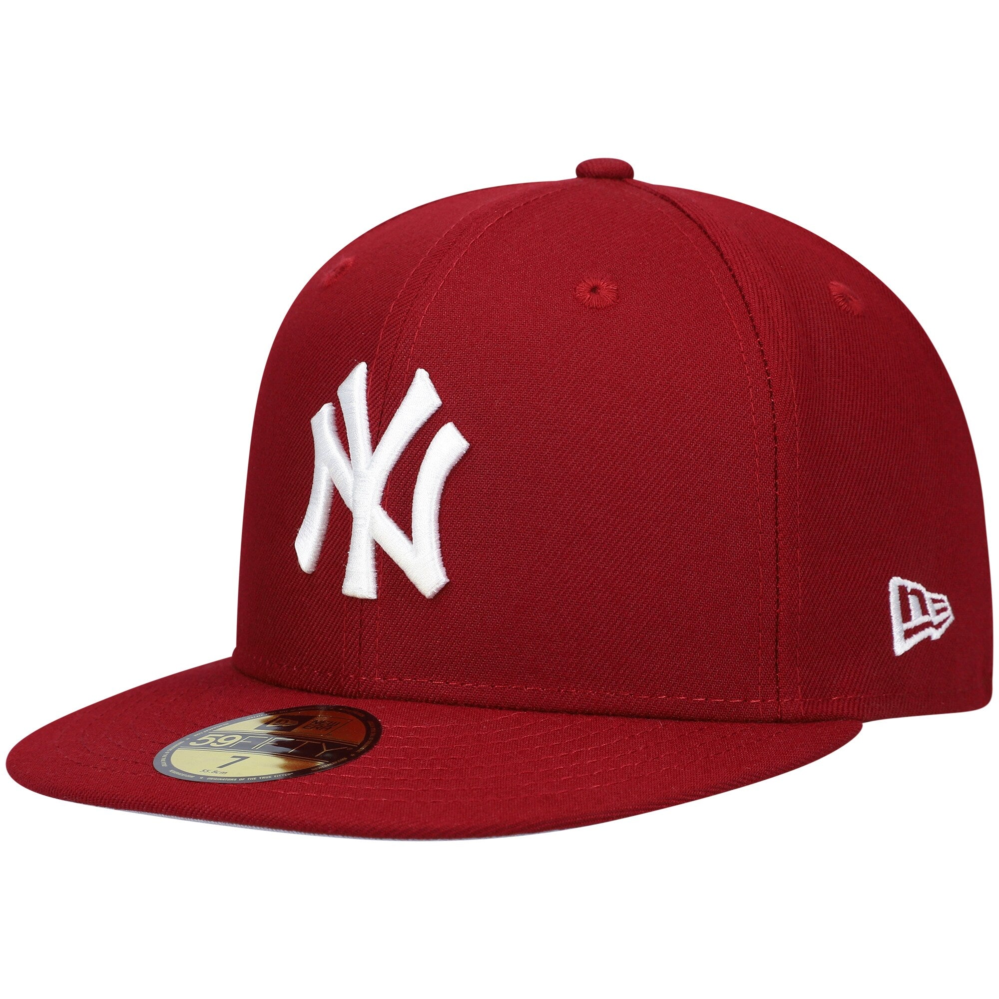 New York Yankees New Era White Logo 59FIFTY Fitted Hat - Maroon