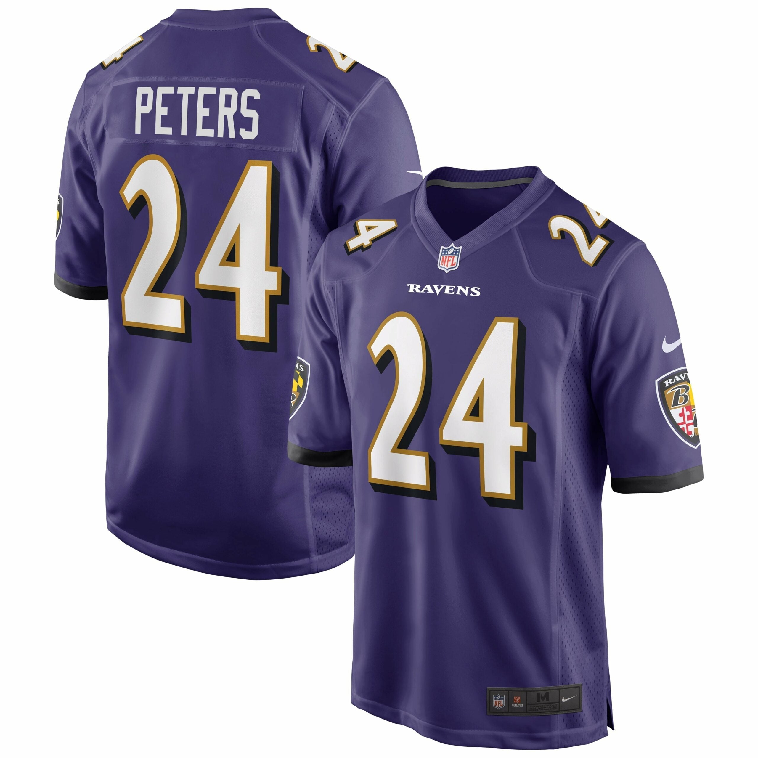 Men s Nike Marcus Peters Purple Baltimore Ravens Game Jersey