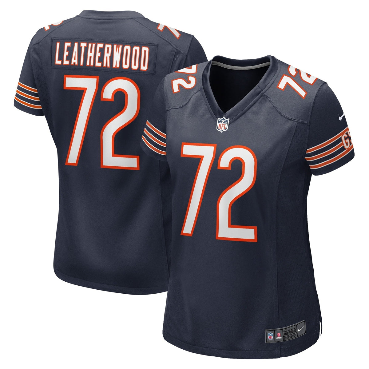 Women s Nike Alex Leatherwood Navy Chicago Bears Game Player Jersey