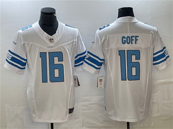 Men s Detroit Lions Jared Goff White 2023 Vapor Untouchable Limited Stitched Jerseys