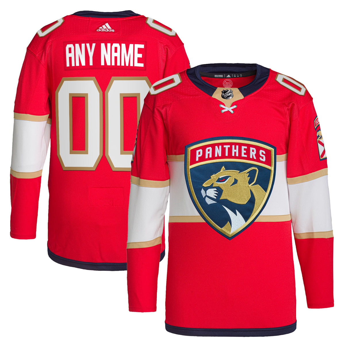 Florida Panthers adidas Home Primegreen Authentic Pro Custom Jersey - Red