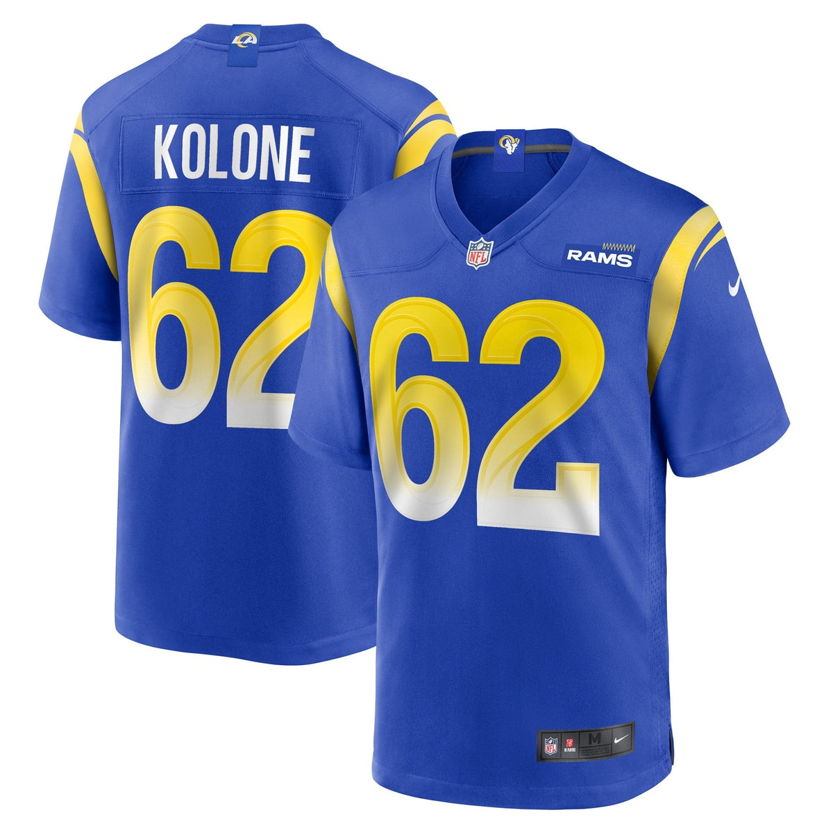 Men s Nike Jeremiah Kolone Royal Los Angeles Rams Team Game Player Jersey
