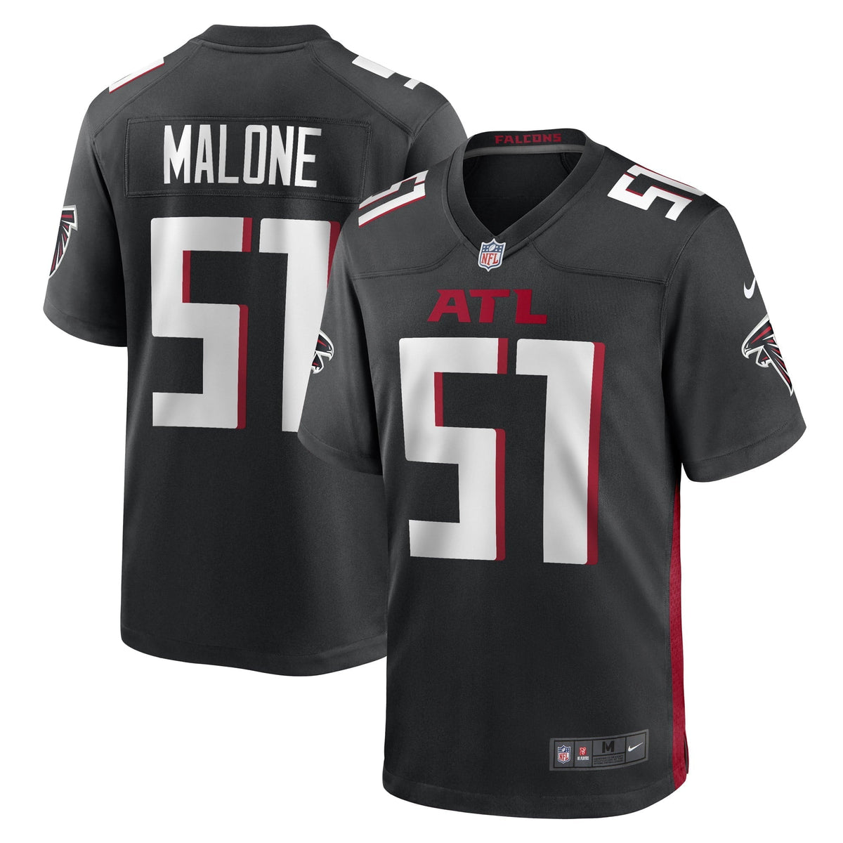 Men s Nike Black DeAngelo Malone Atlanta Falcons Game Player Jersey
