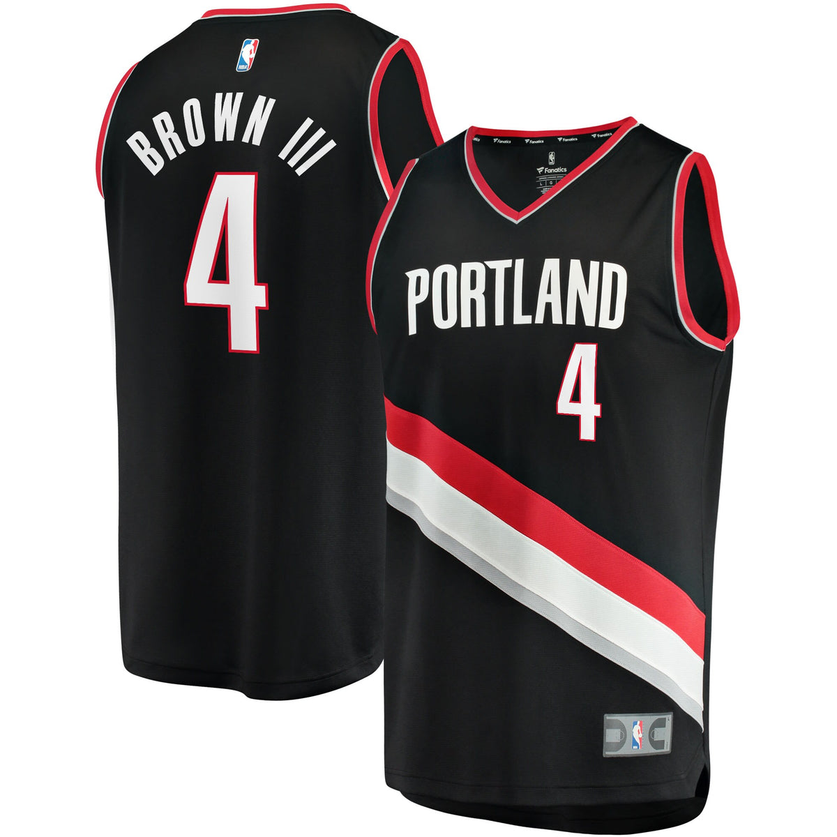 Greg Brown III Portland Trail Blazers Fanatics Branded 2021/22 Fast Break Replica Jersey - Icon Edition - Black
